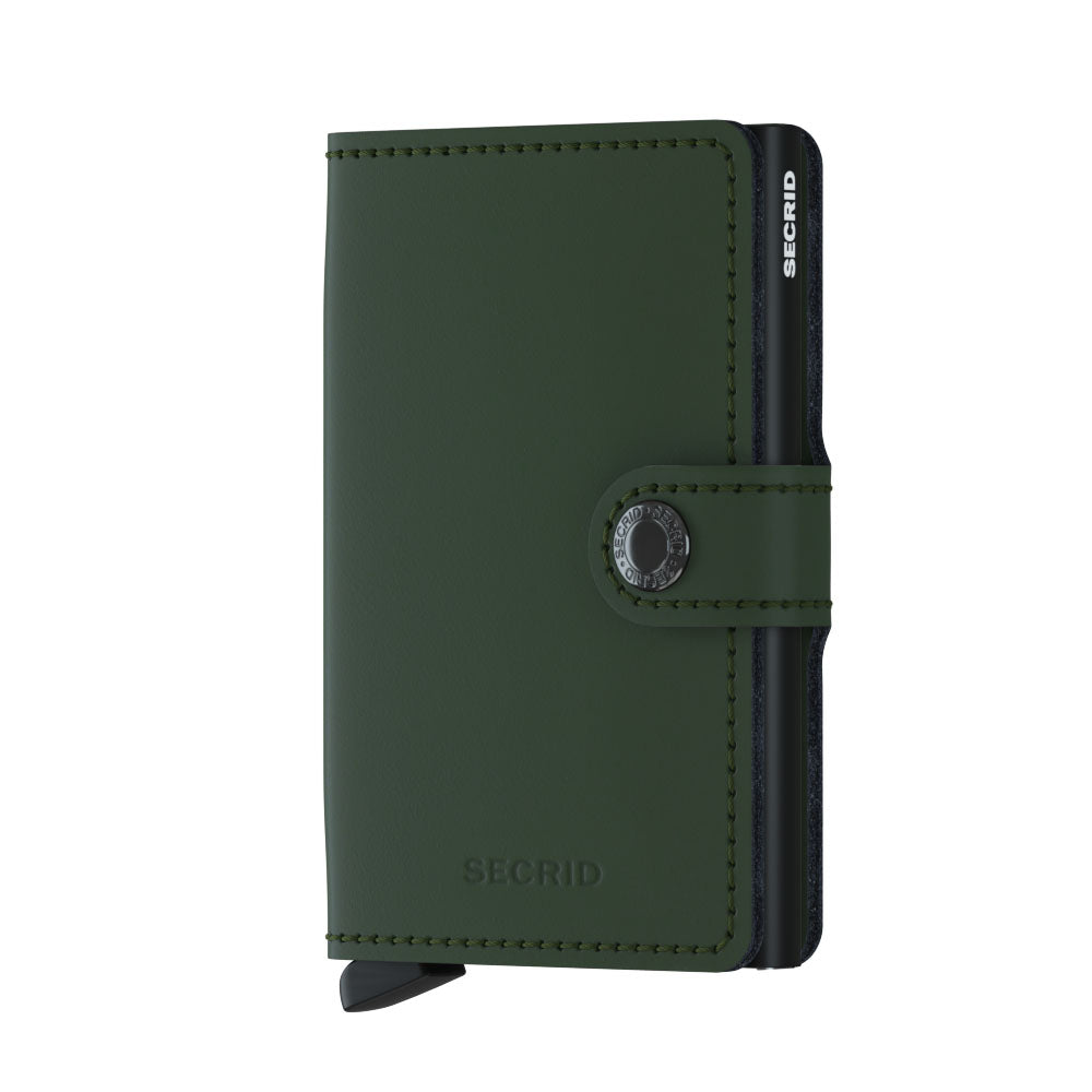 Kortholder Lommebok | Grønn/Sort | Skinn | Pop-Up | Secrid Miniwallet