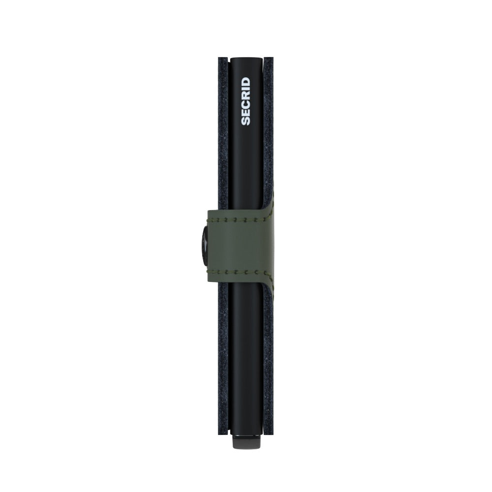 Miniwallet Kortholder – Grønn/Sort, Skinn, Pop-Up