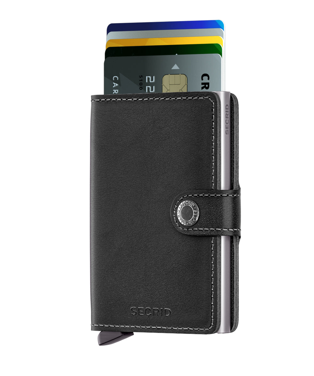 Kortholder Lommebok | Sort Skinn | Pop-Up | Secrid Miniwallet