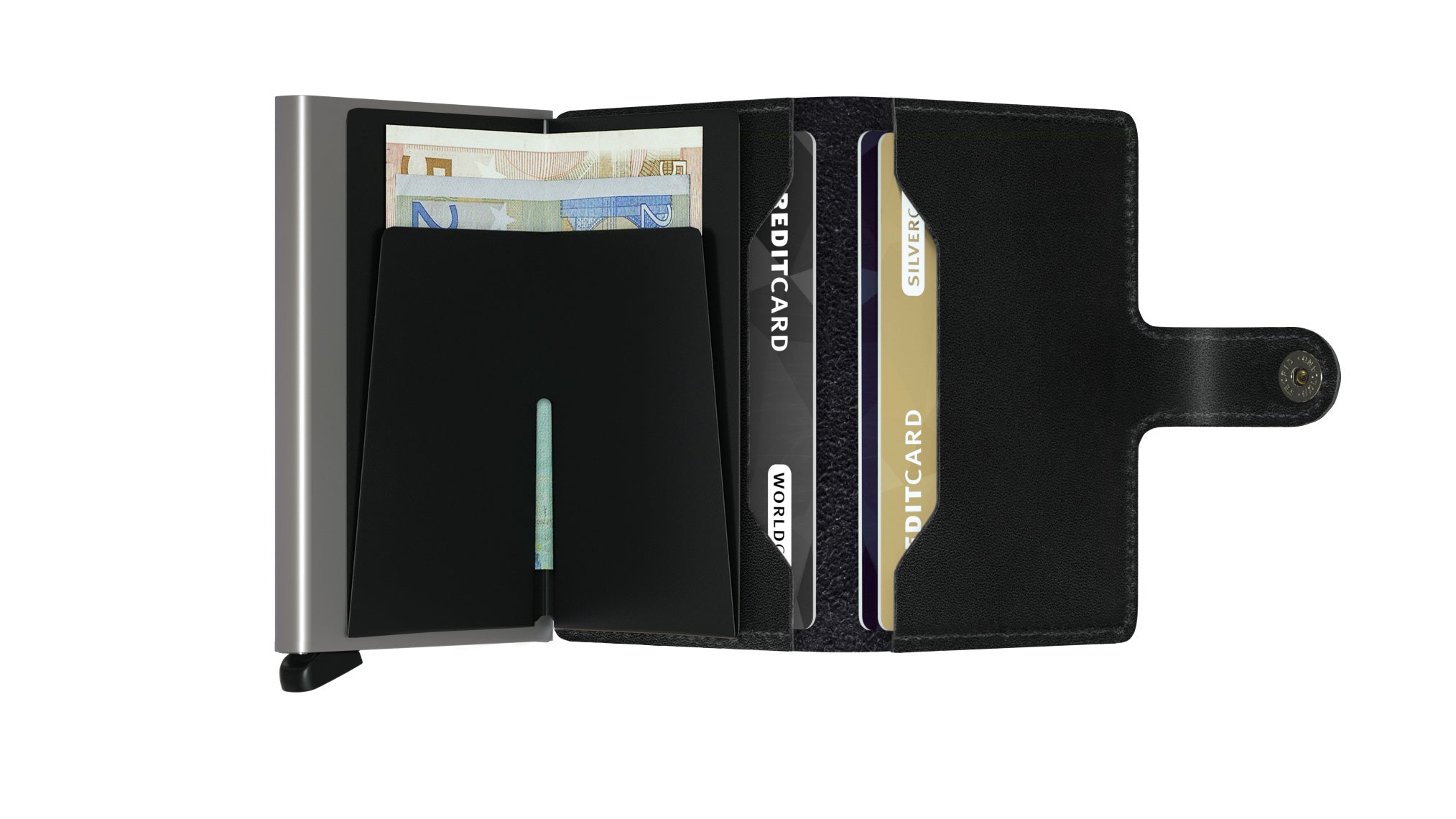 Kortholder Lommebok | Sort Skinn | Pop-Up | Secrid Miniwallet