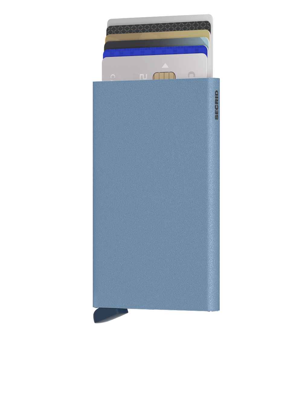 Kortholder | Metal | Skye blue matt | Pop-Up | FRID-Sikker | Cardprotector