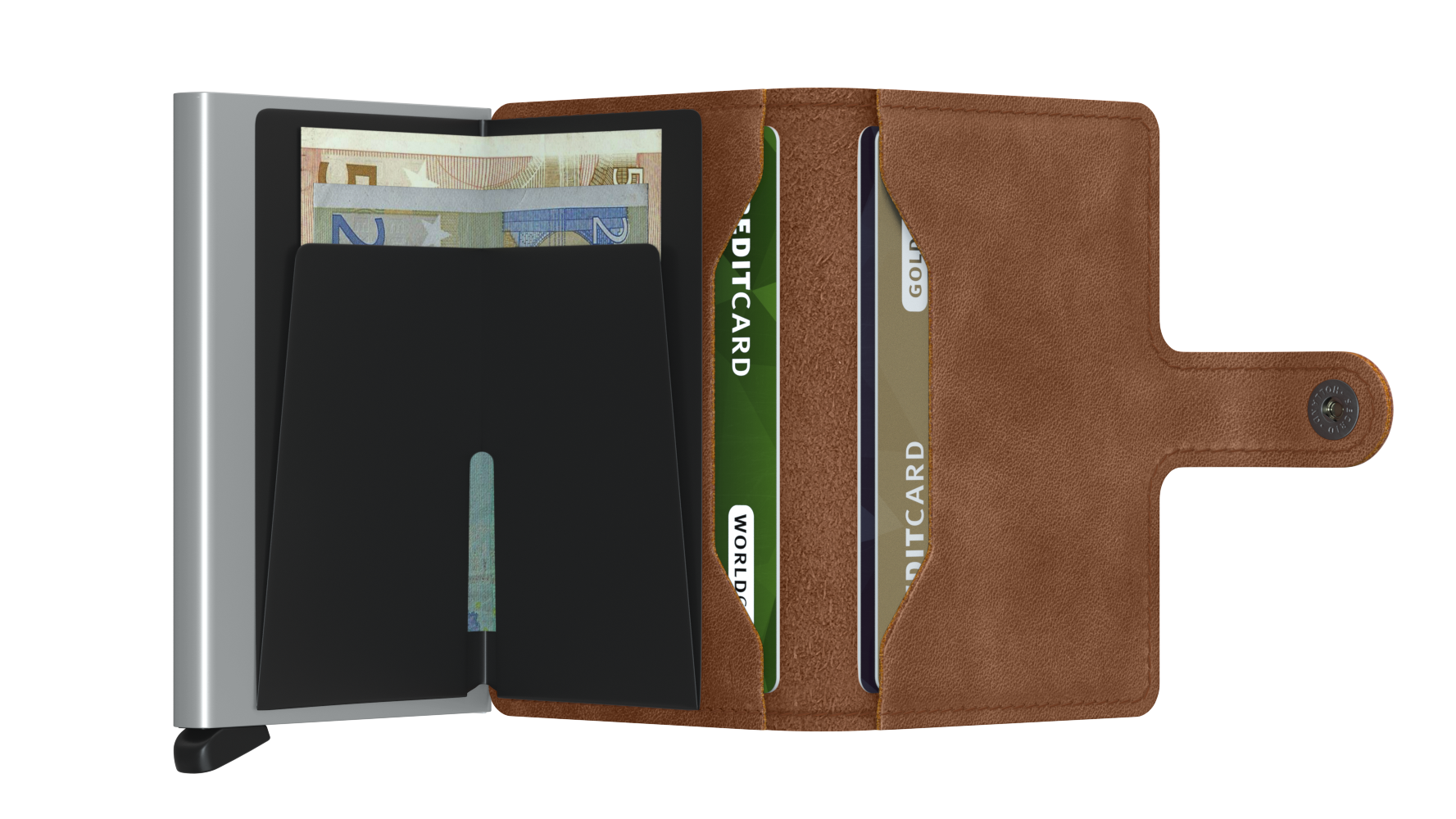 Kortholder | Lommebok | Vintage Cognac | Pop-Up | Secrid Miniwallet