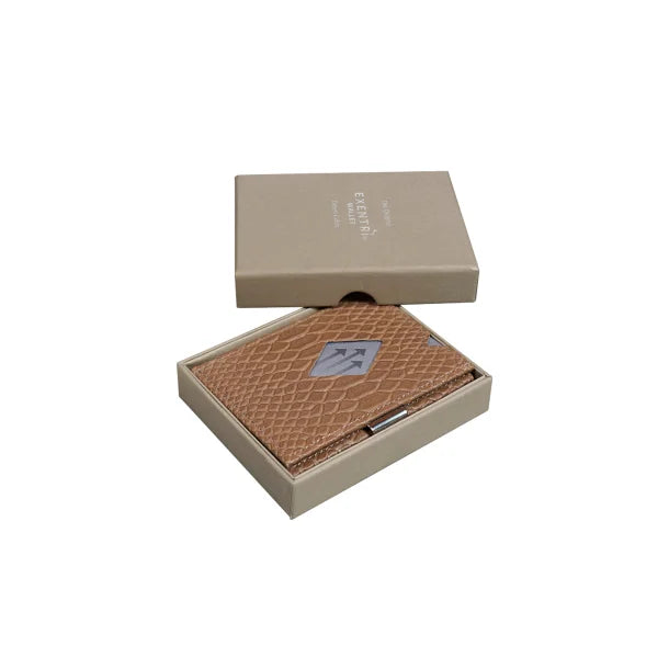 Kortholder / Lommebok | Tynn | 6-10 kort | Skinn | Beige | RFID Blokk | EX D 335