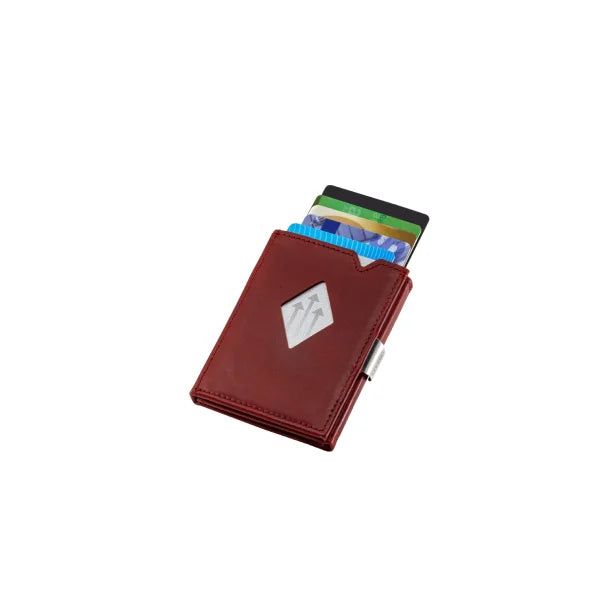 Kortholder / Lommebok | Tynn | 6 kort | Skinn | Rød | RFID Blokk | EX D 324