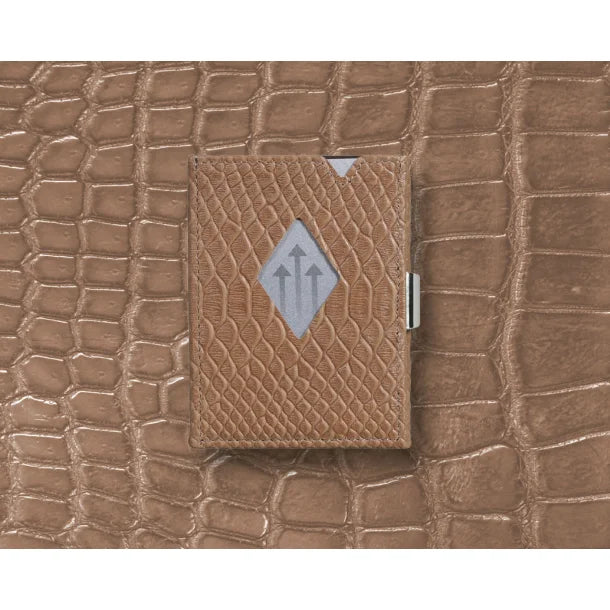 Kortholder / Lommebok | Tynn | 6-10 kort | Skinn | Beige | RFID Blokk | EX D 335