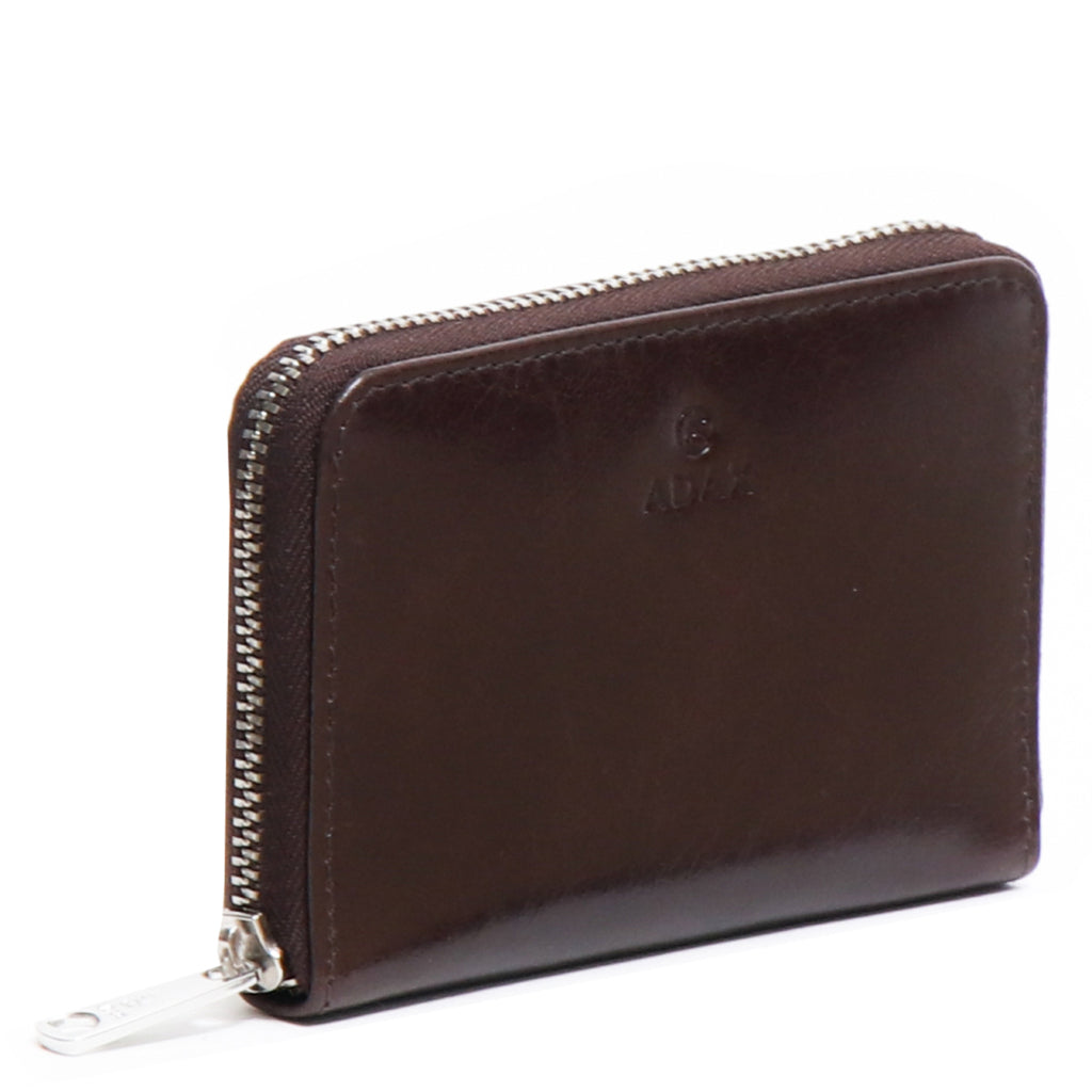 Lommebok | Skinn | Mynt rom | Mørk Brun | Salerno