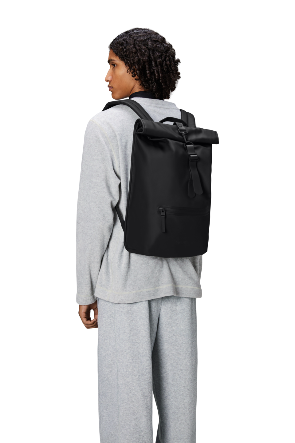 Ryggsekk| Sort | Stor | Perfekt til Pc | Rolltop Rucksack 13320