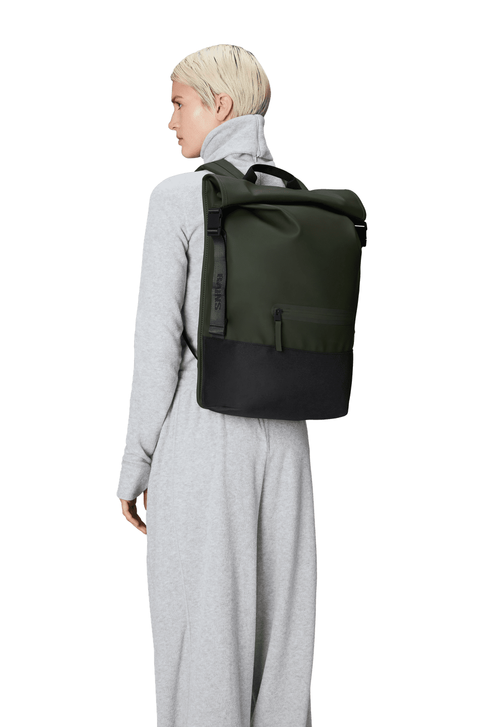 Ryggsekk | Rulletopp | Grønn | Stor | Perfekt til Pc | Trail Rolltop 14320