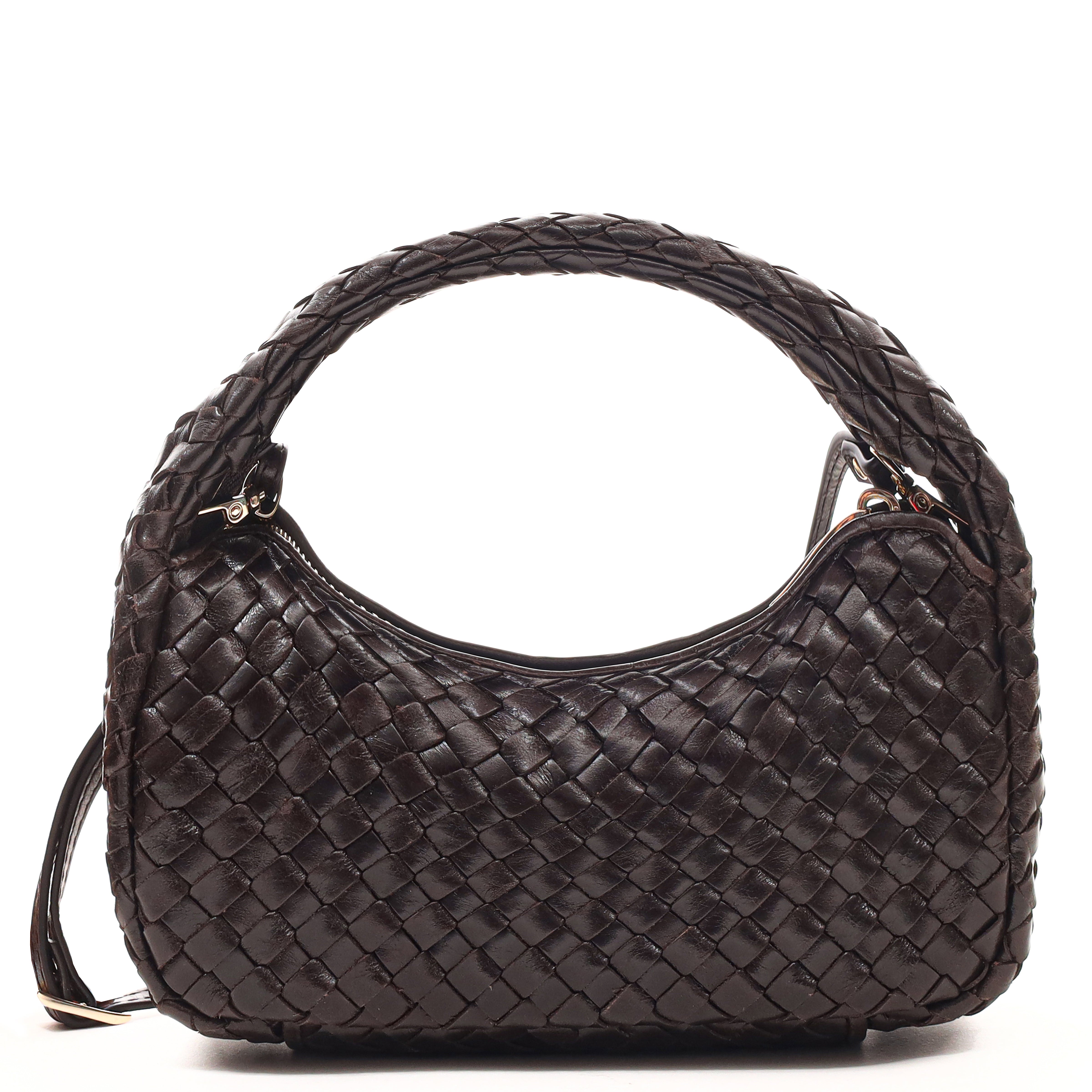 Håndveske | Skinn | Håndflettet | Mørk Brun | 21532609 Salerno Madelaine