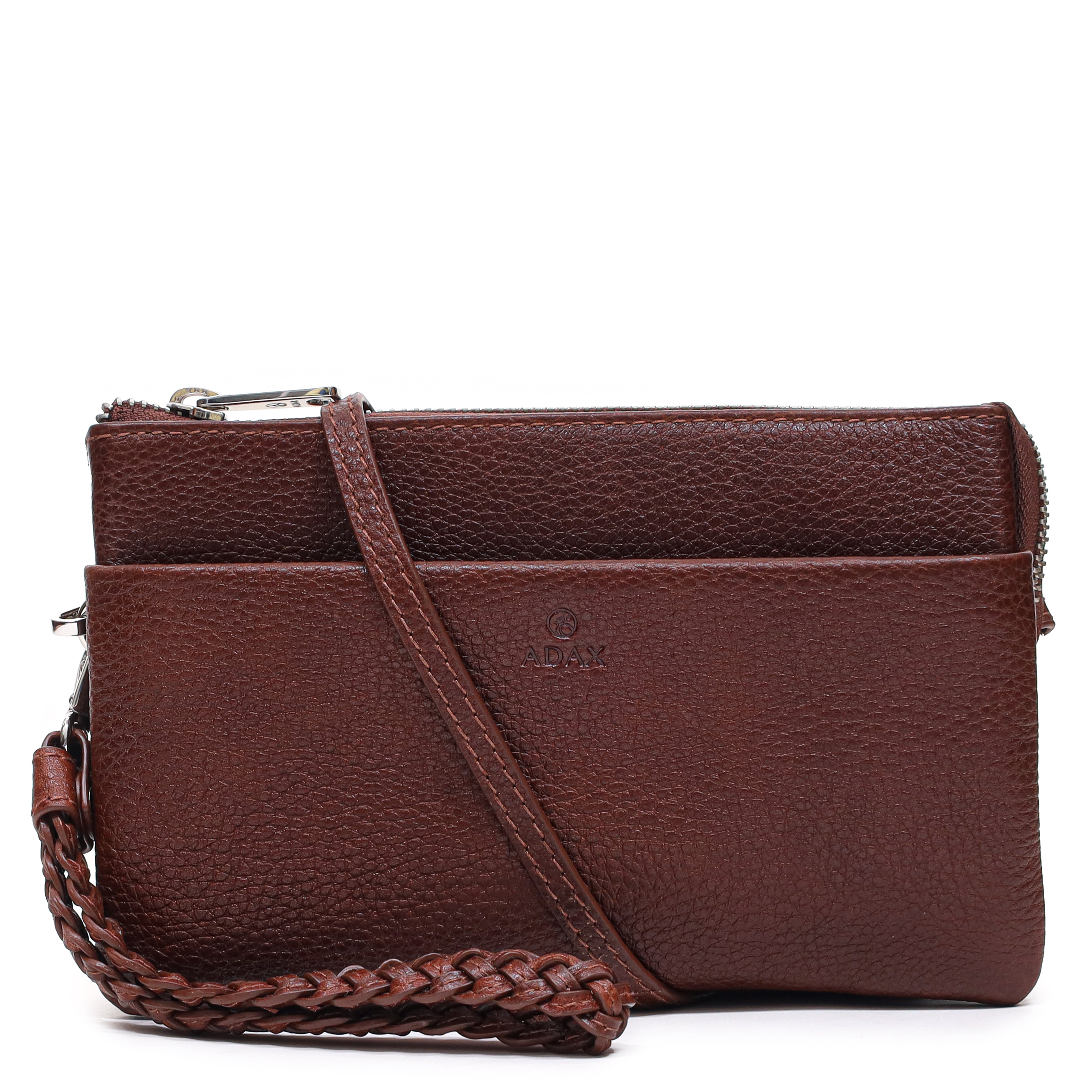 Skinnveske/Clutch | Walnut | Justerbar Langreim | Cormorano