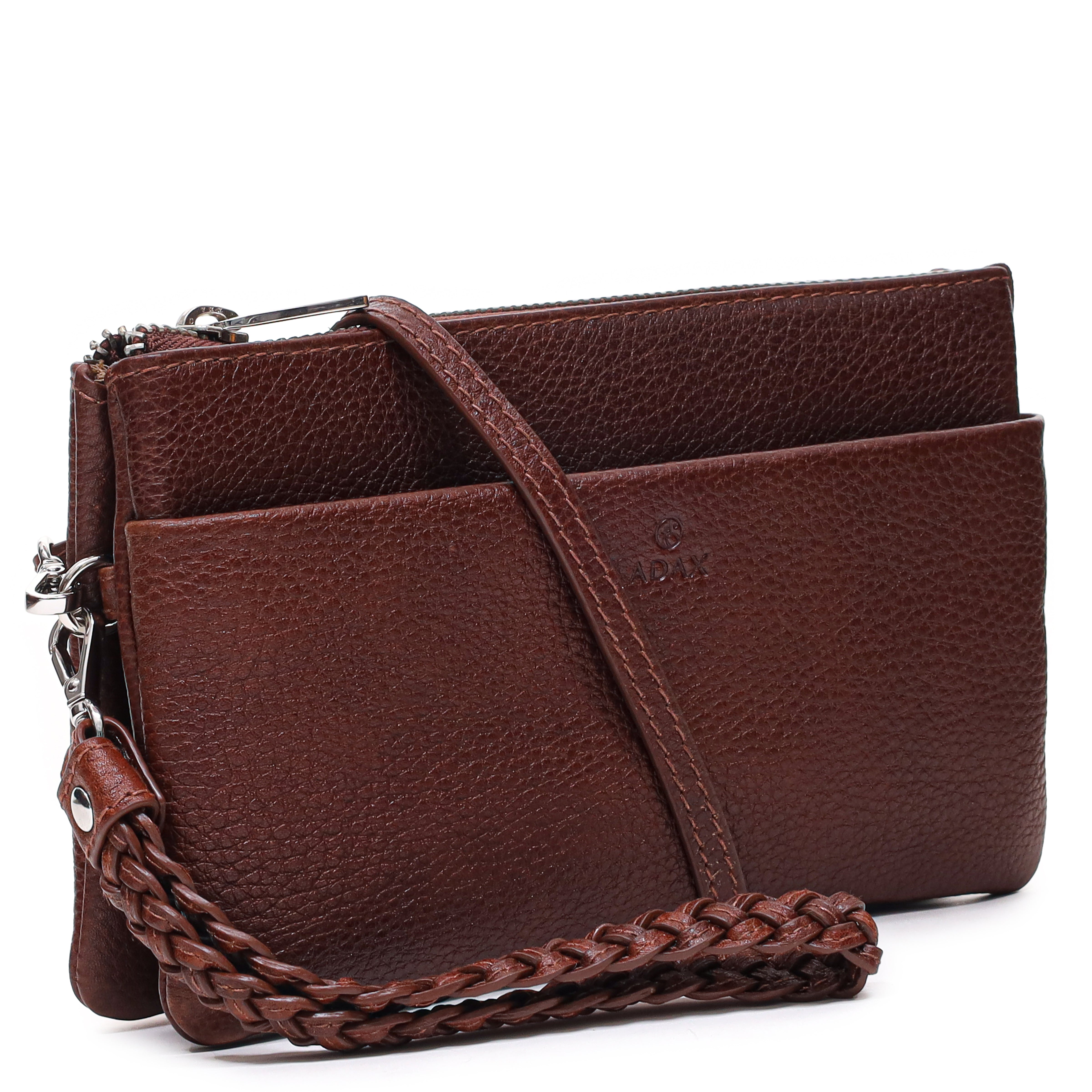 Skinnveske/Clutch | Walnut | Justerbar Langreim | Cormorano