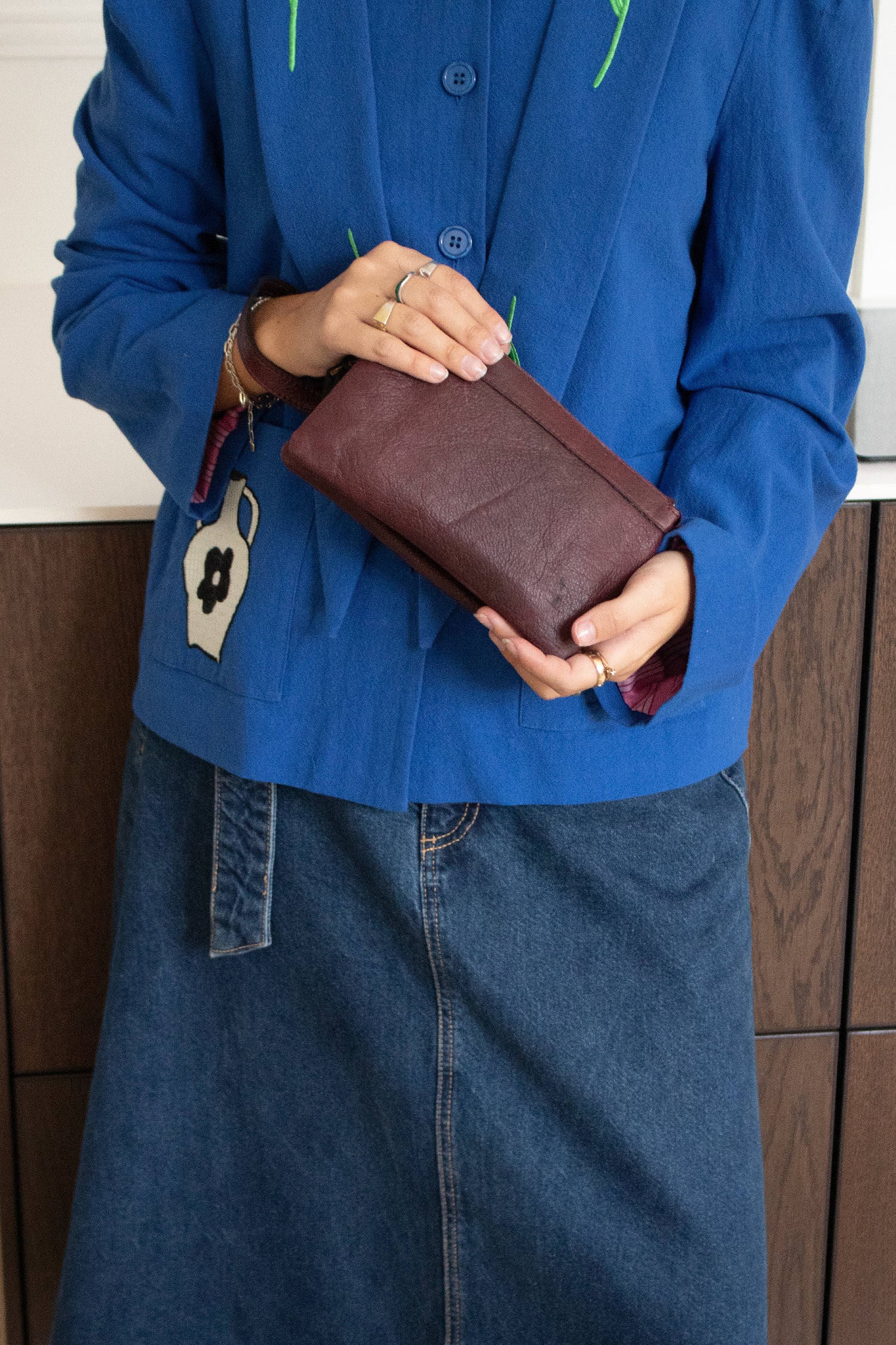 Skinnveske/Clutch | Dark Cherry | Gode Inndelinger | Lisa Urban