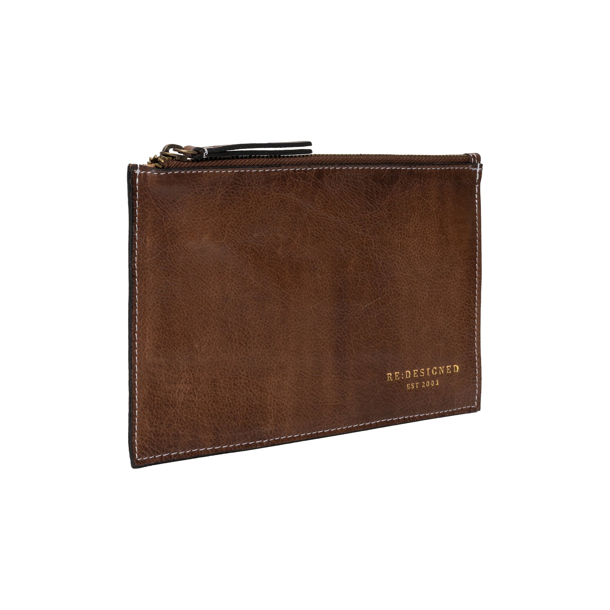 Clutch | Liten | Woodsmoke/Gull | Skinn | Faria Bag