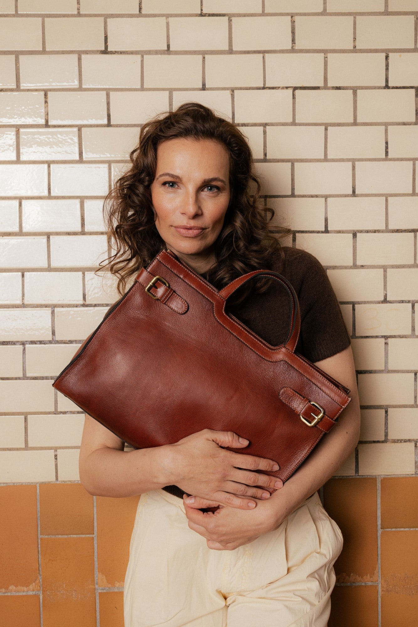 Jobbveske | Skinn | Cognac | 6525 May Big
