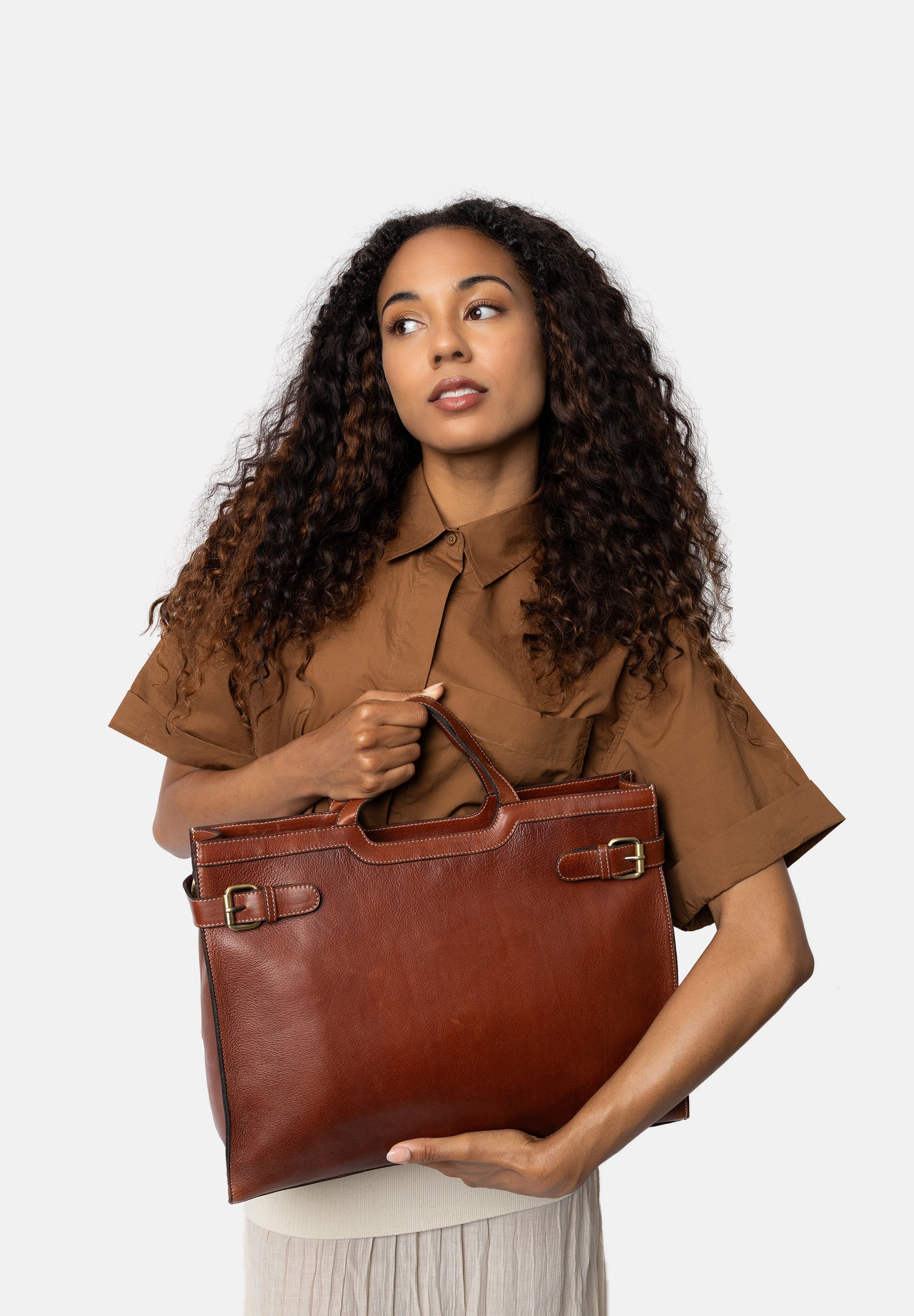 Jobbveske | Skinn | Cognac | 6525 May Big
