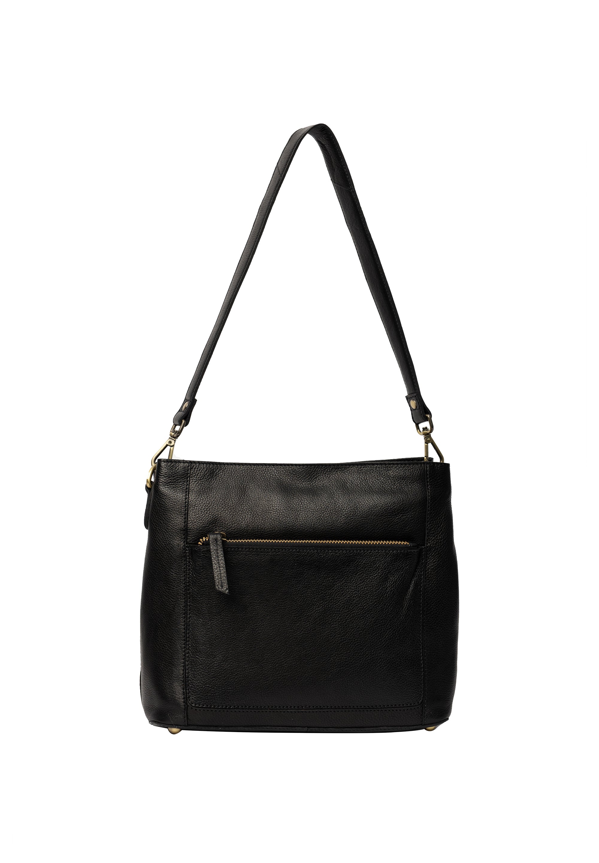 Skulderveske | Skinn | Sort | 6526 Myra Small