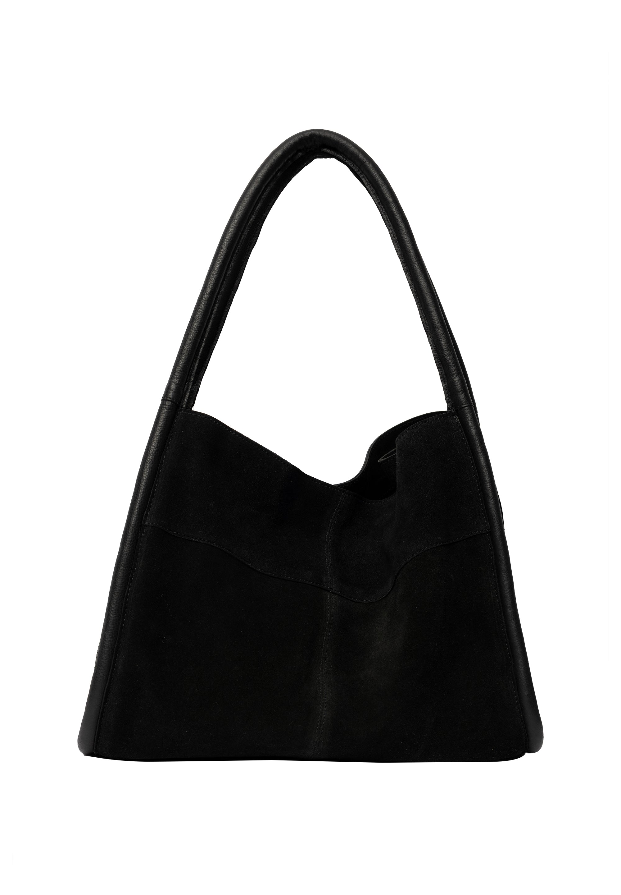 Meno shopperveske i semsket skinn, Sort