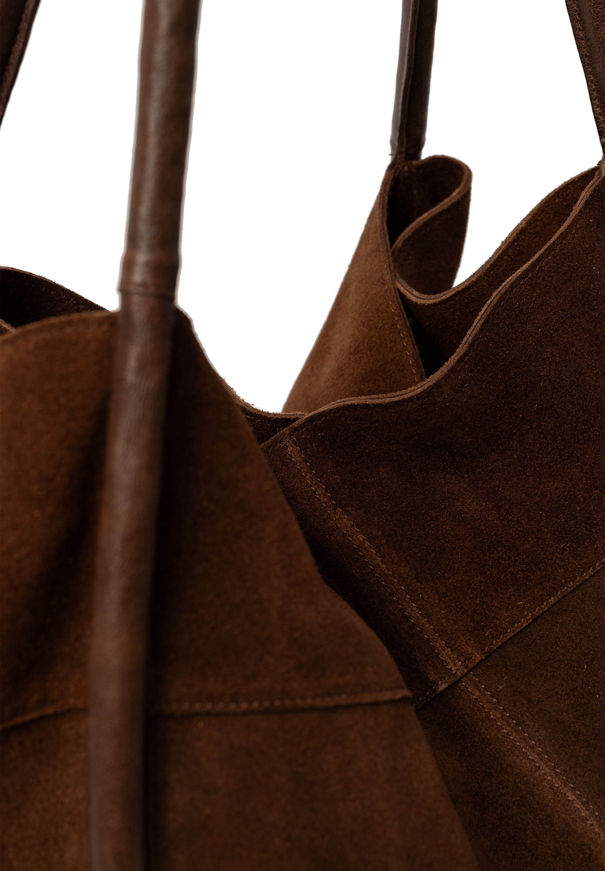 Meno shopperveske i semsket skinn, Woodsmoke
