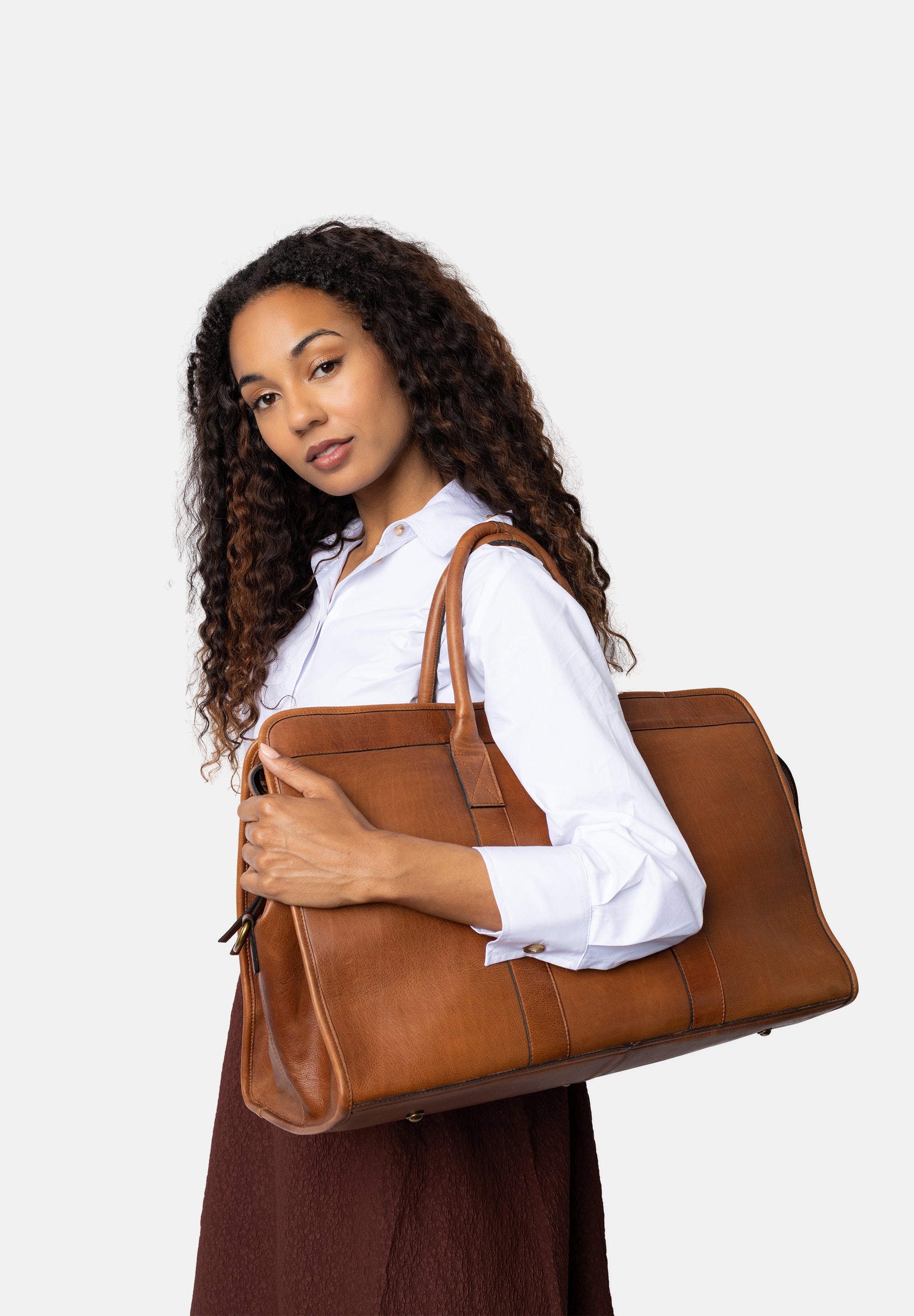 Weekendbag/Veske | Skinn | Walnutt | Romslig | 6564 Mumi