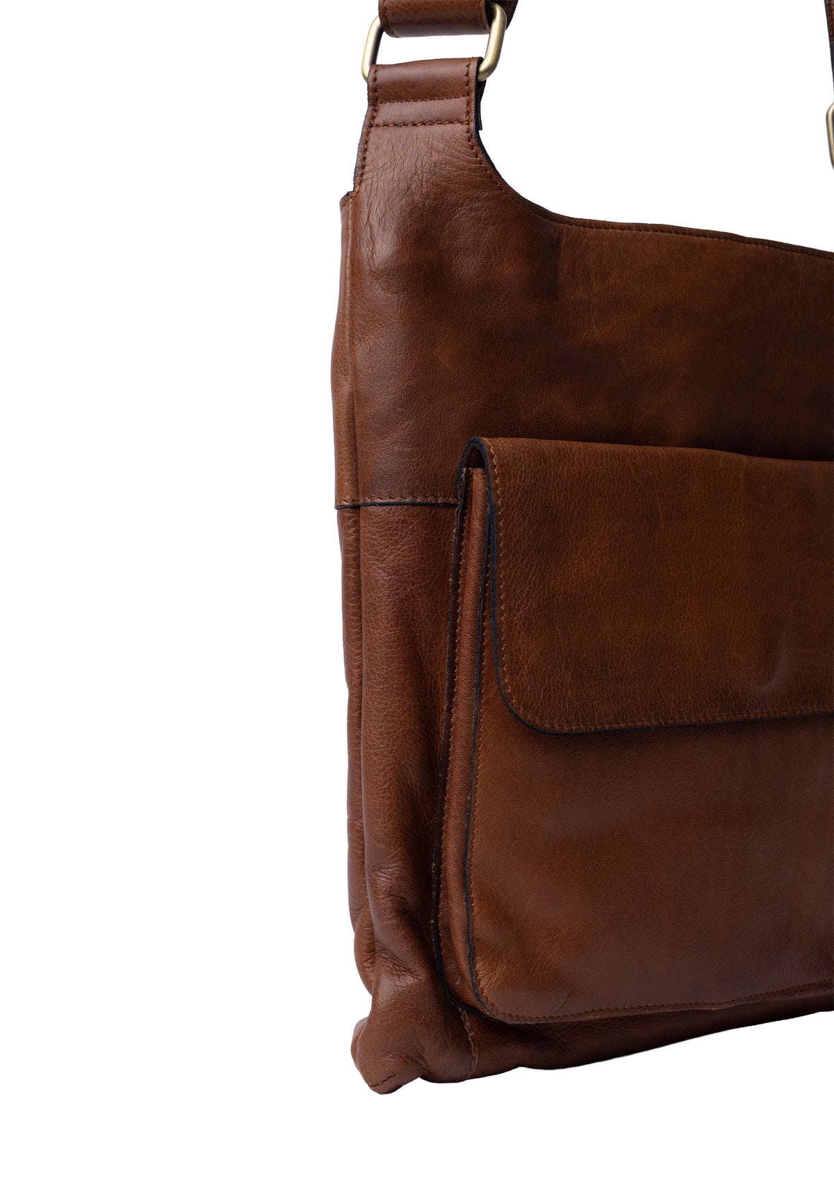 Sara Big Crossover skinnveske, Walnut