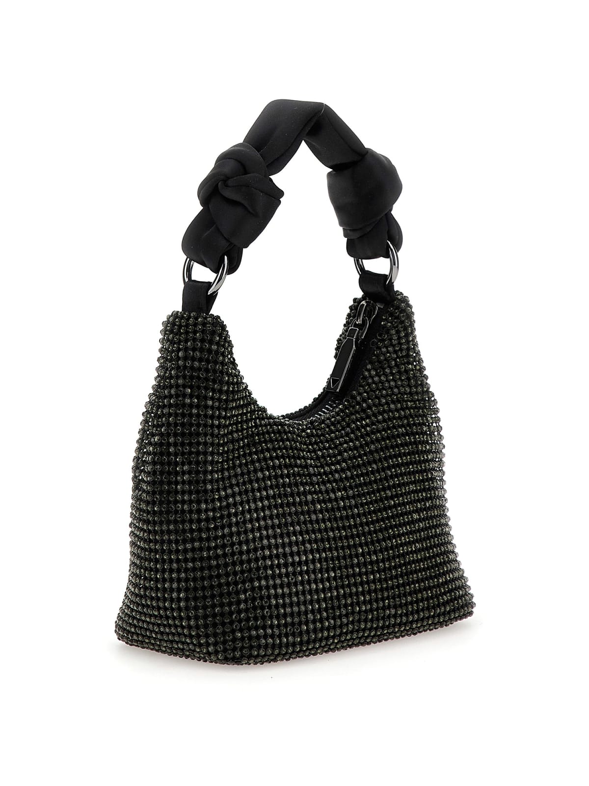 Glitterveske | Glidelås i toppen | Sort | Liten | LUA MINI HOBO