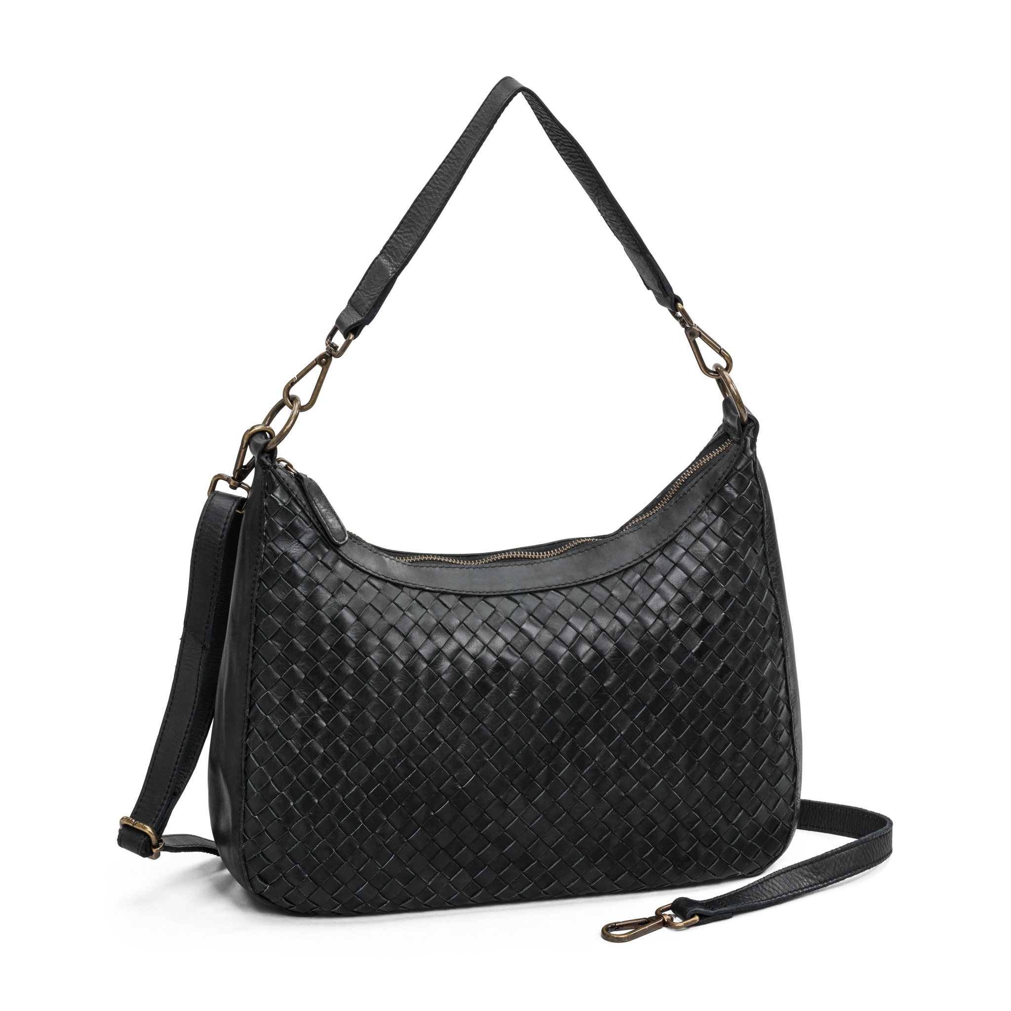 Skinnveske | Sort | Flettetskinn | 3040044