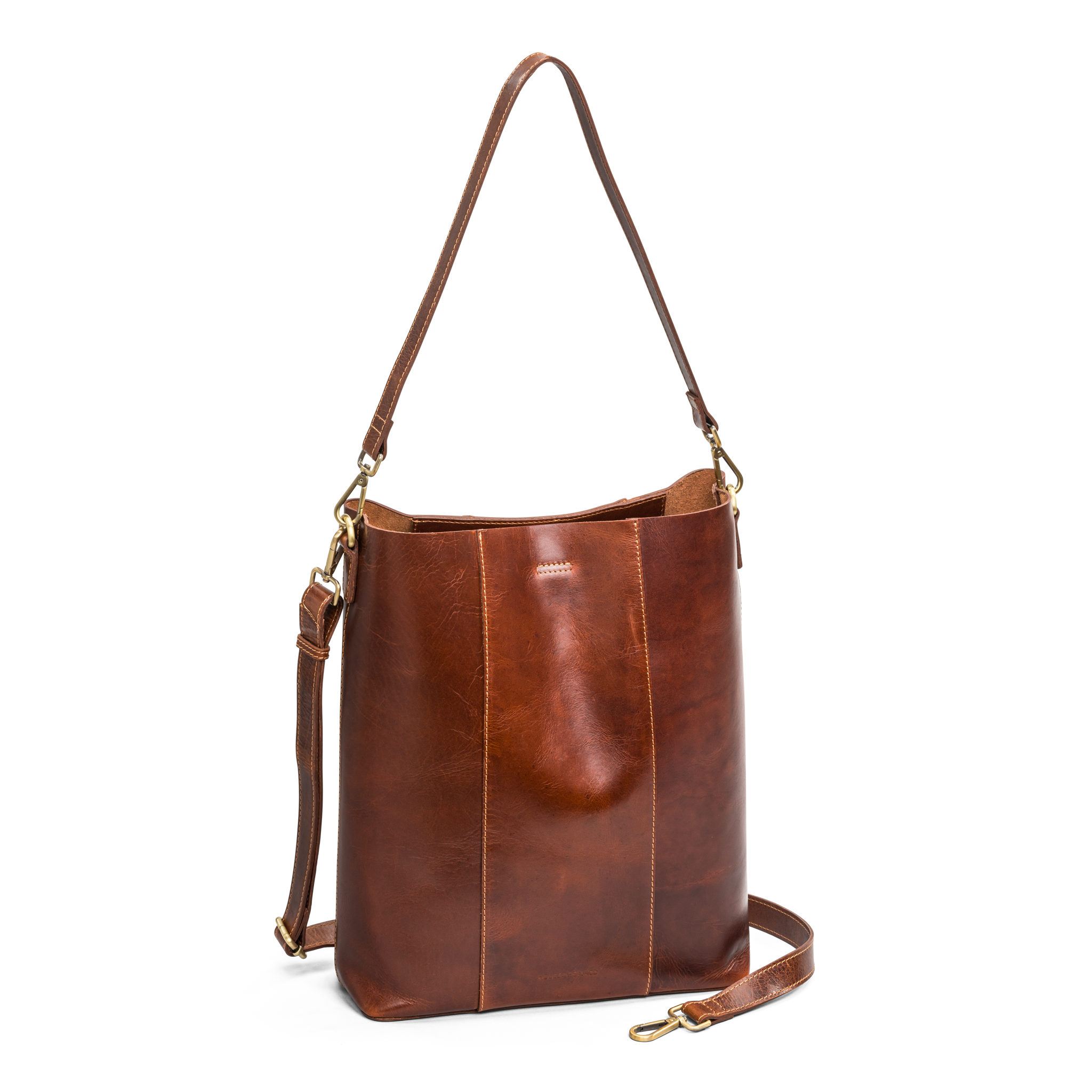 Bucket Veske | Cognac | Skinn | Romslig | 16" | 3070097