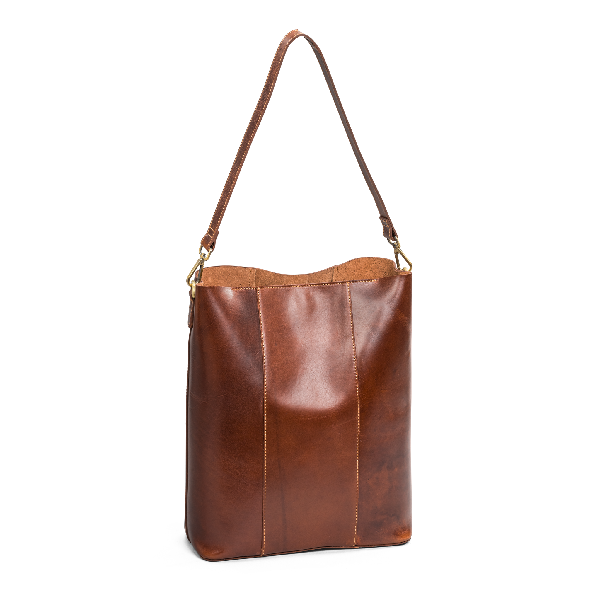 Bucket Veske | Cognac | Skinn | Romslig | 16" | 3070097