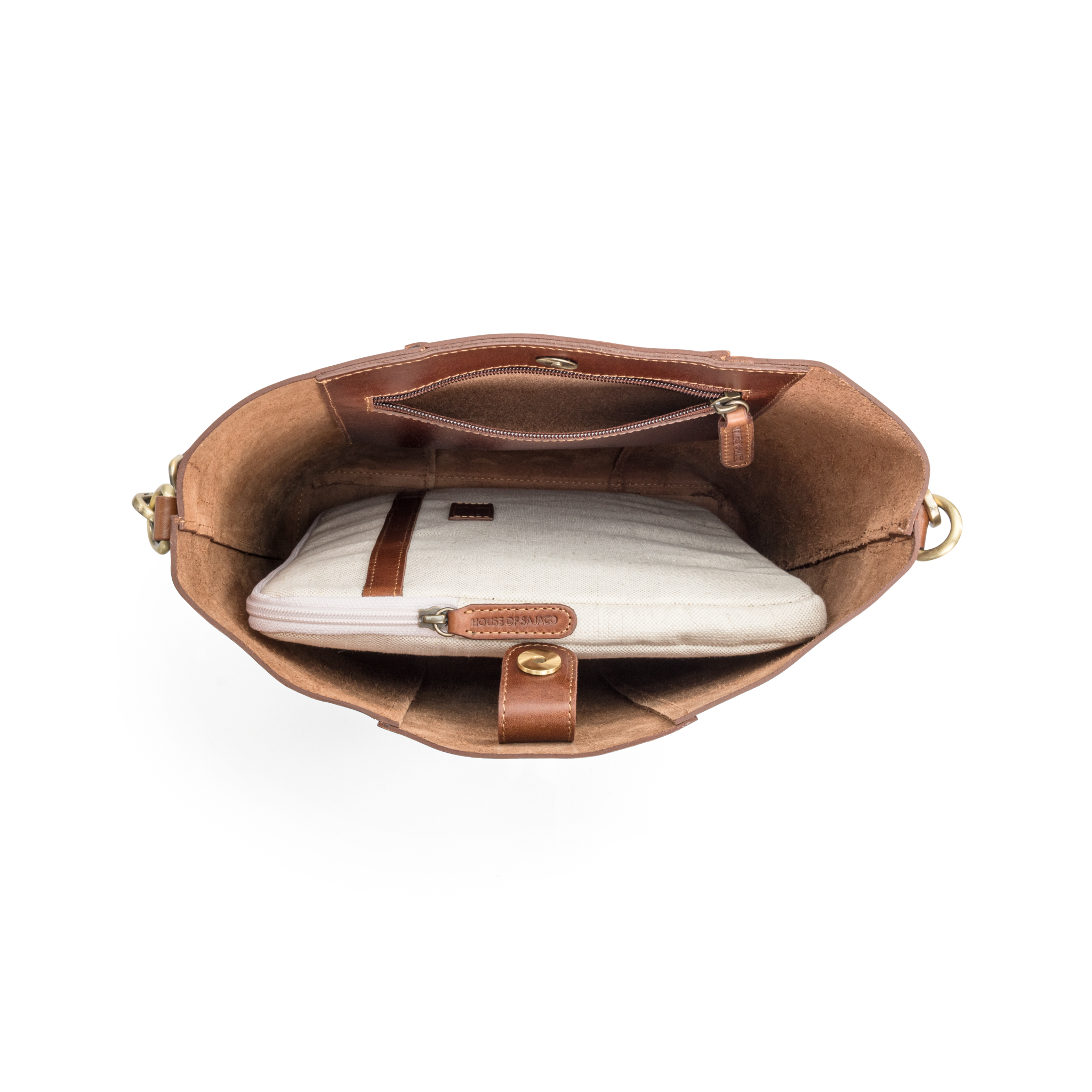 Bucket Veske | Cognac | Skinn | Romslig | 16" | 3070097