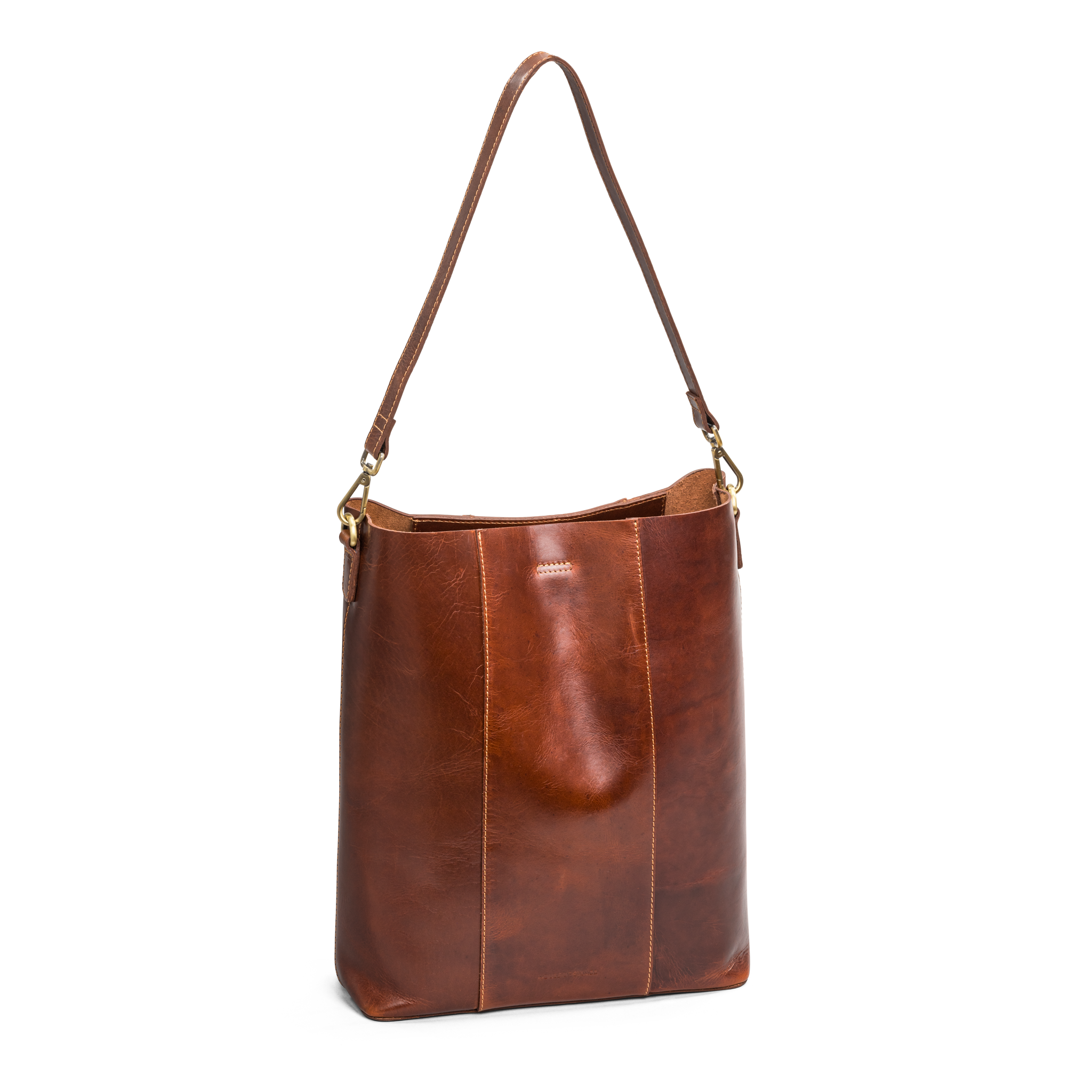 Bucket Veske | Cognac | Skinn | Romslig | 16" | 3070097