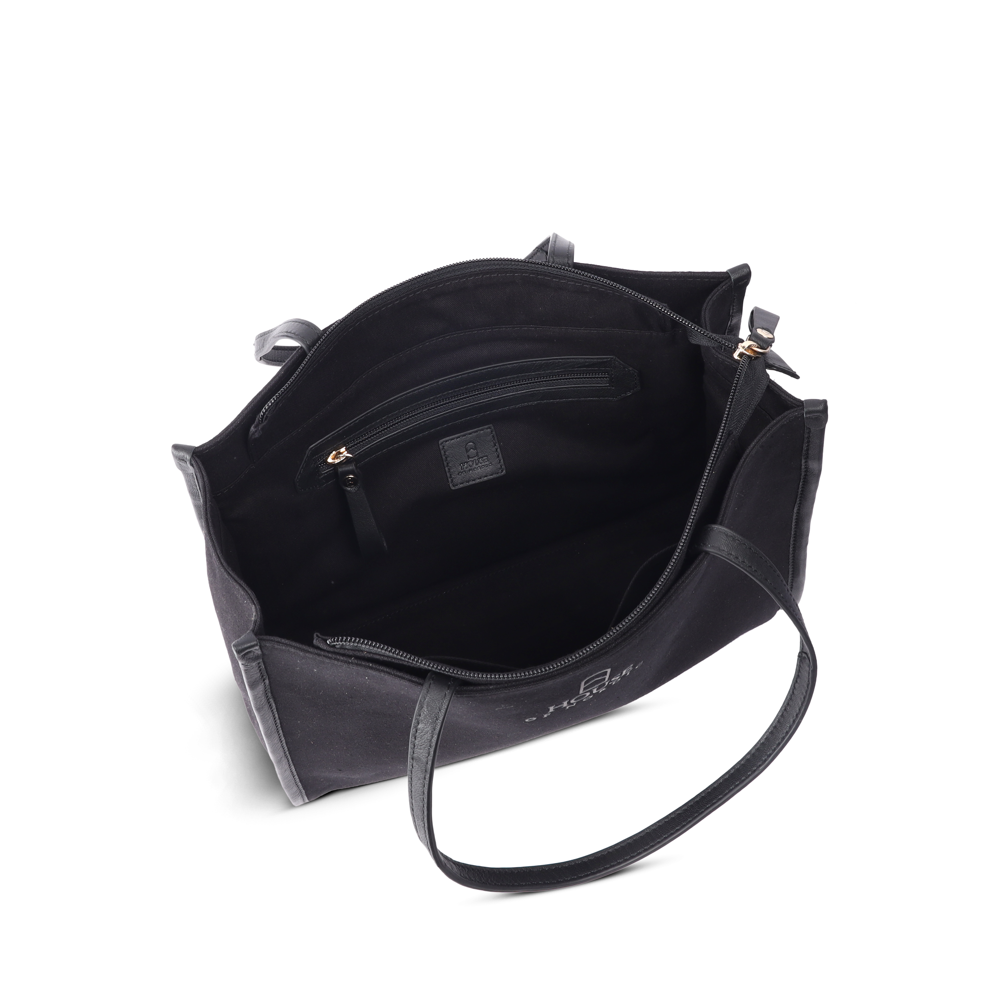 Skulderveske | Kanvas/Skinn | Sort | 3040117