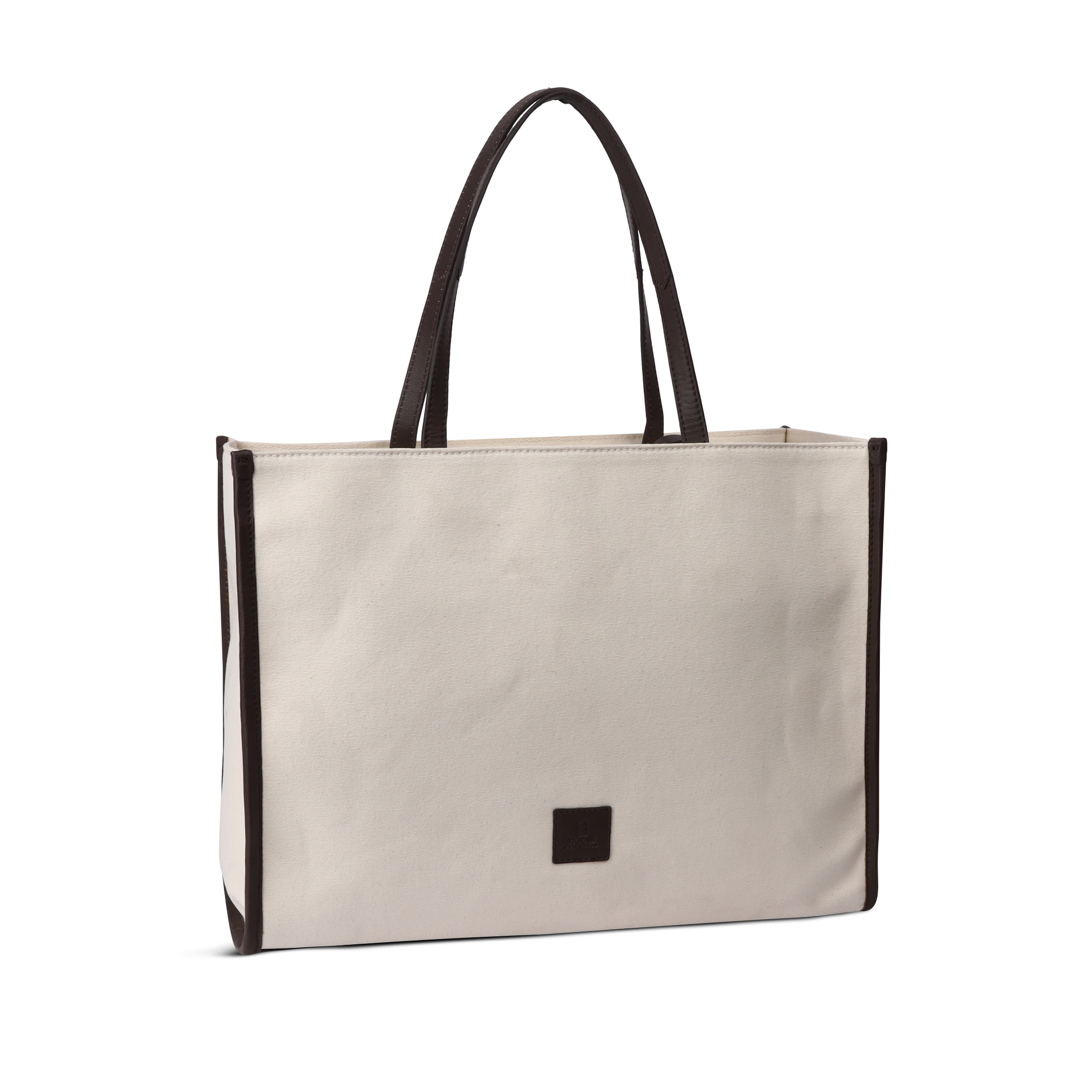 Tote Veske | Kanvas og Skinn | BeigeCognac | 3040118