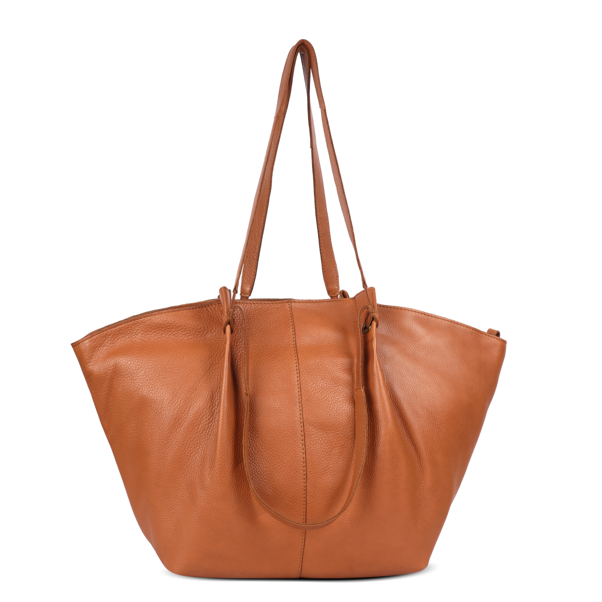 Chic Boho toteveske i skinn, Tan