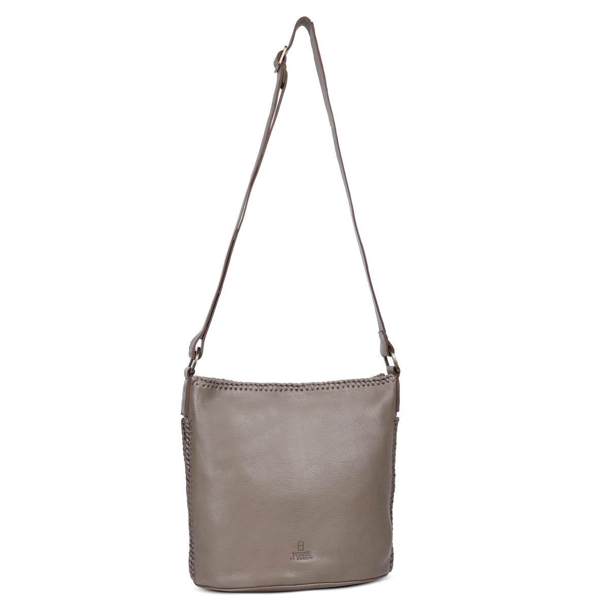 Crossoverveske, mykt skinn, Taupe