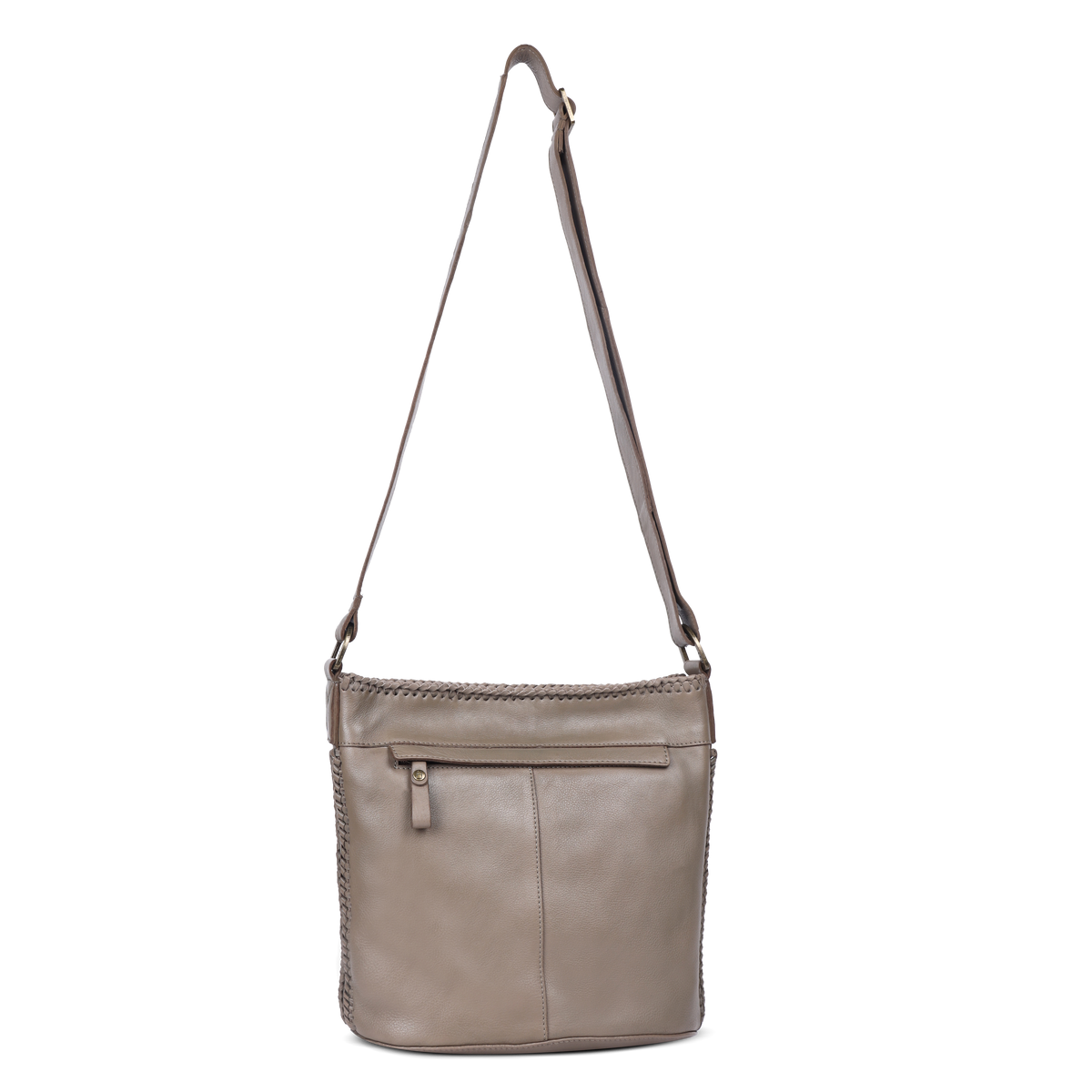 Crossoverveske, mykt skinn, Taupe