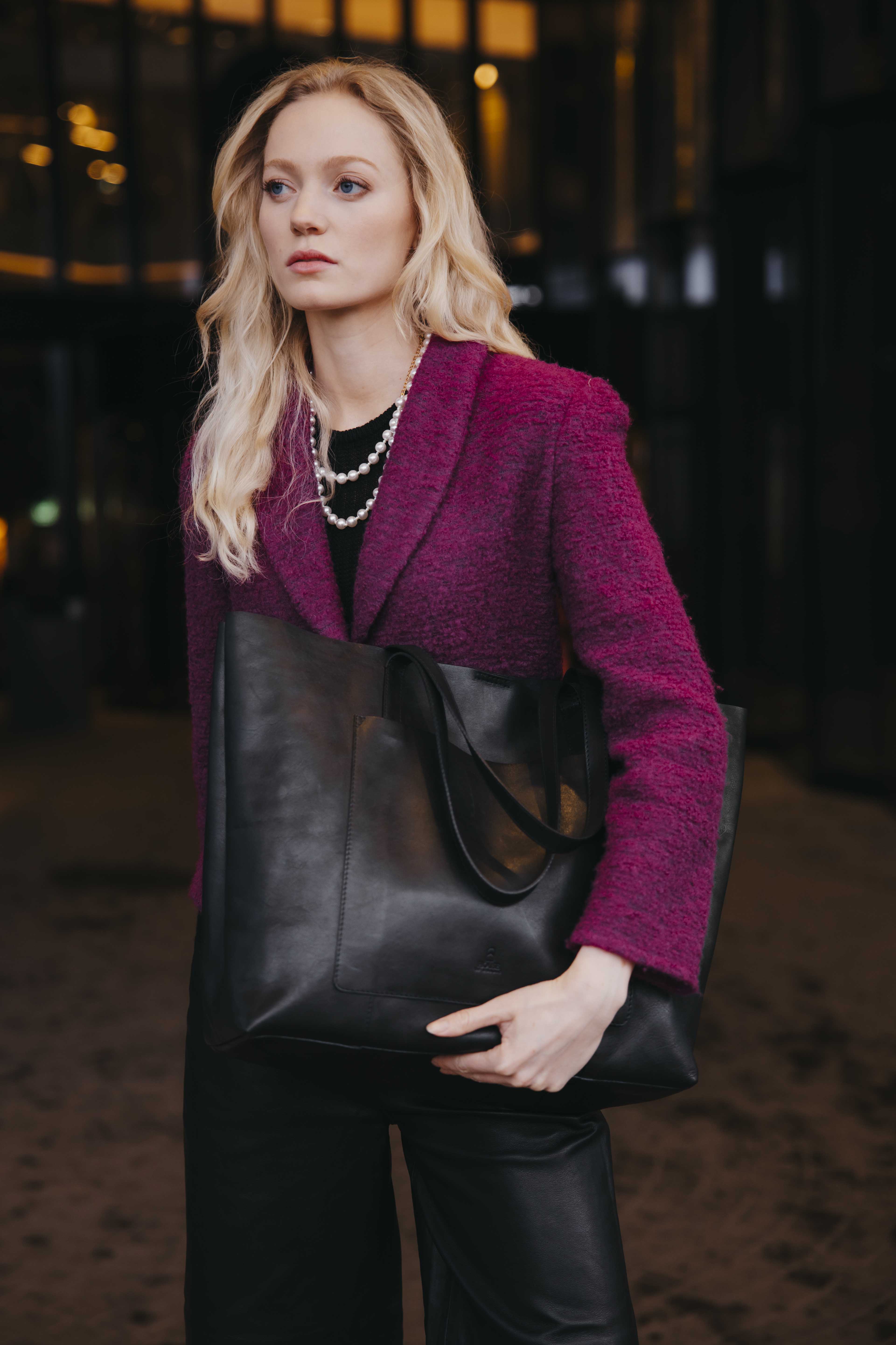 Skinnveske/Jobbveske | Sort | Romslig | 3052031