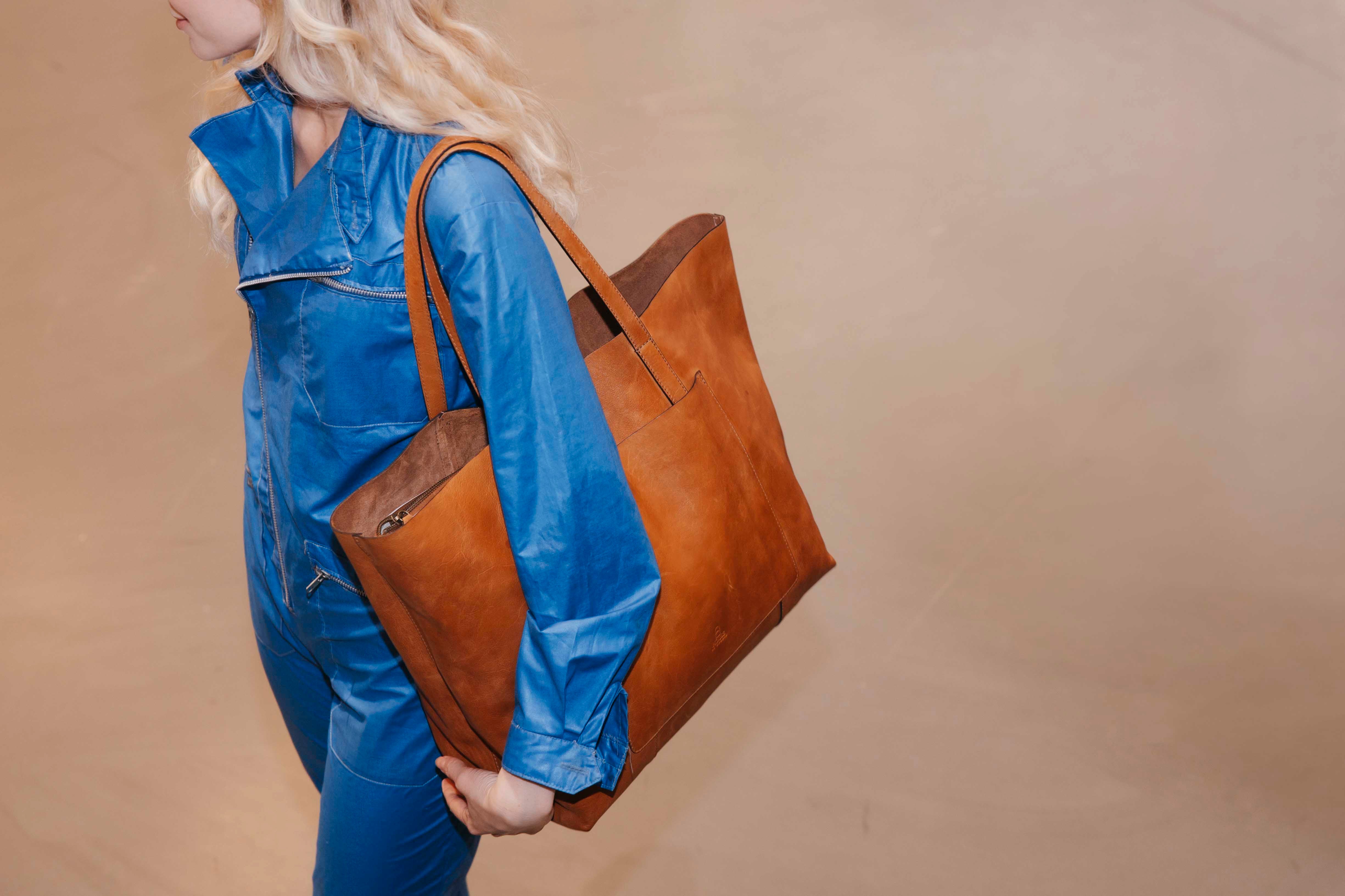 Skinnveske/Jobbveske | Tan | Romslig | 3052031