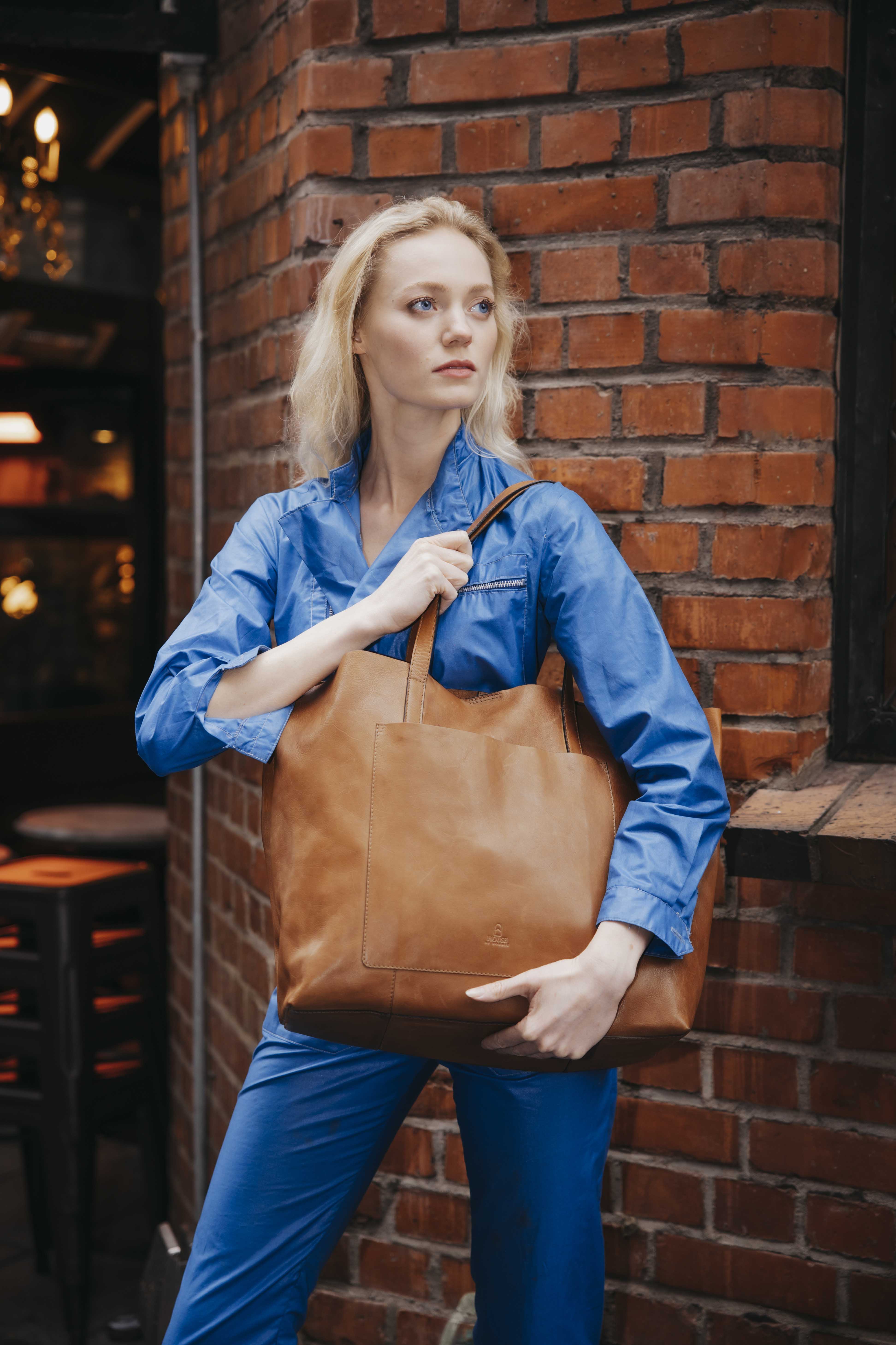 Skinnveske/Jobbveske | Tan | Romslig | 3052031