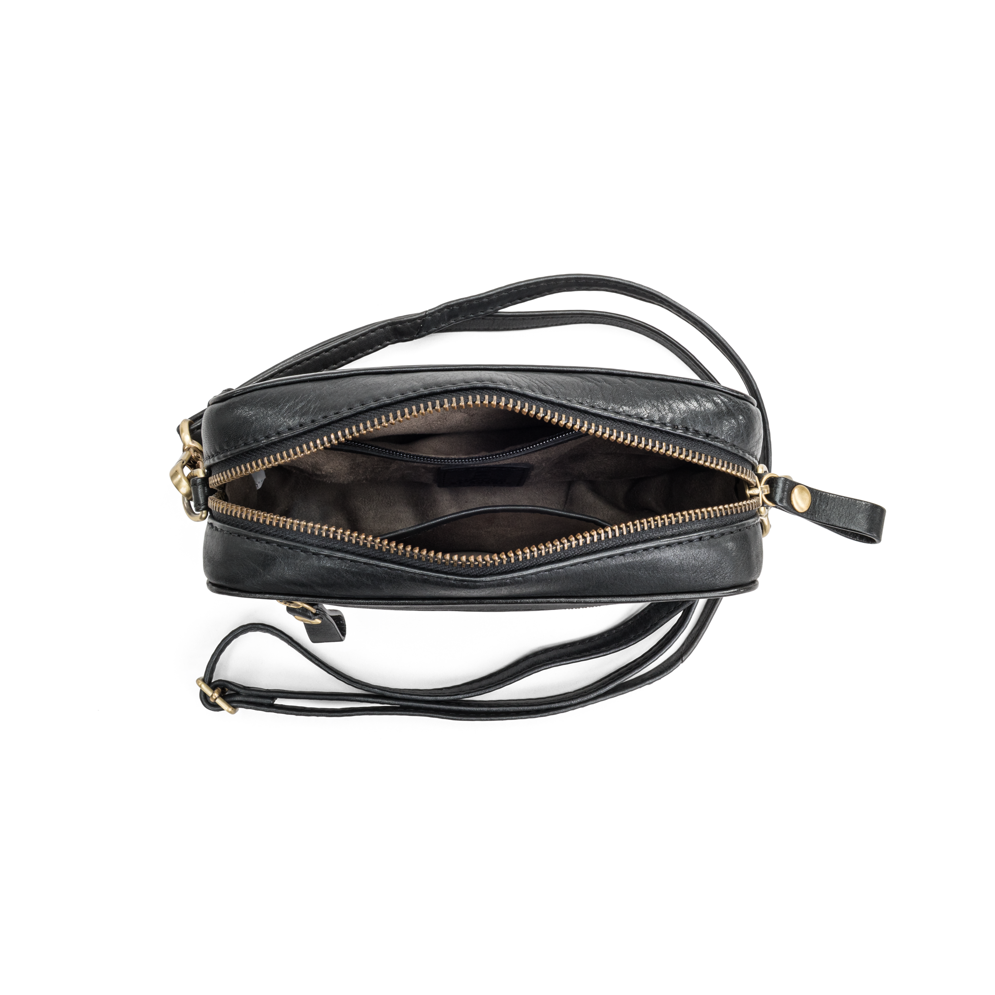 Crossbody Veske – Sort, Skinn, Kompakt