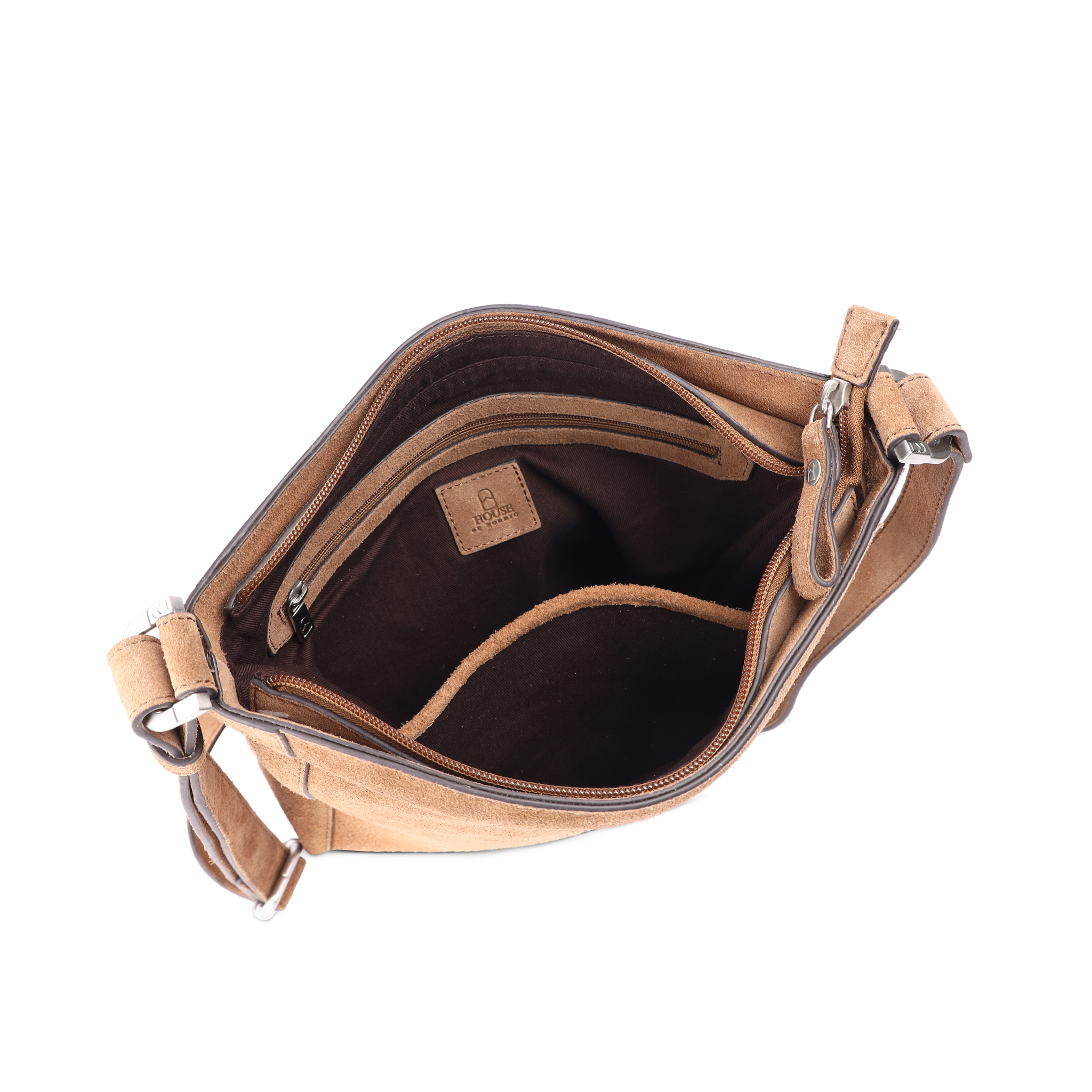 Crossbody Veske | Semsket skinn | Camel | 3070156