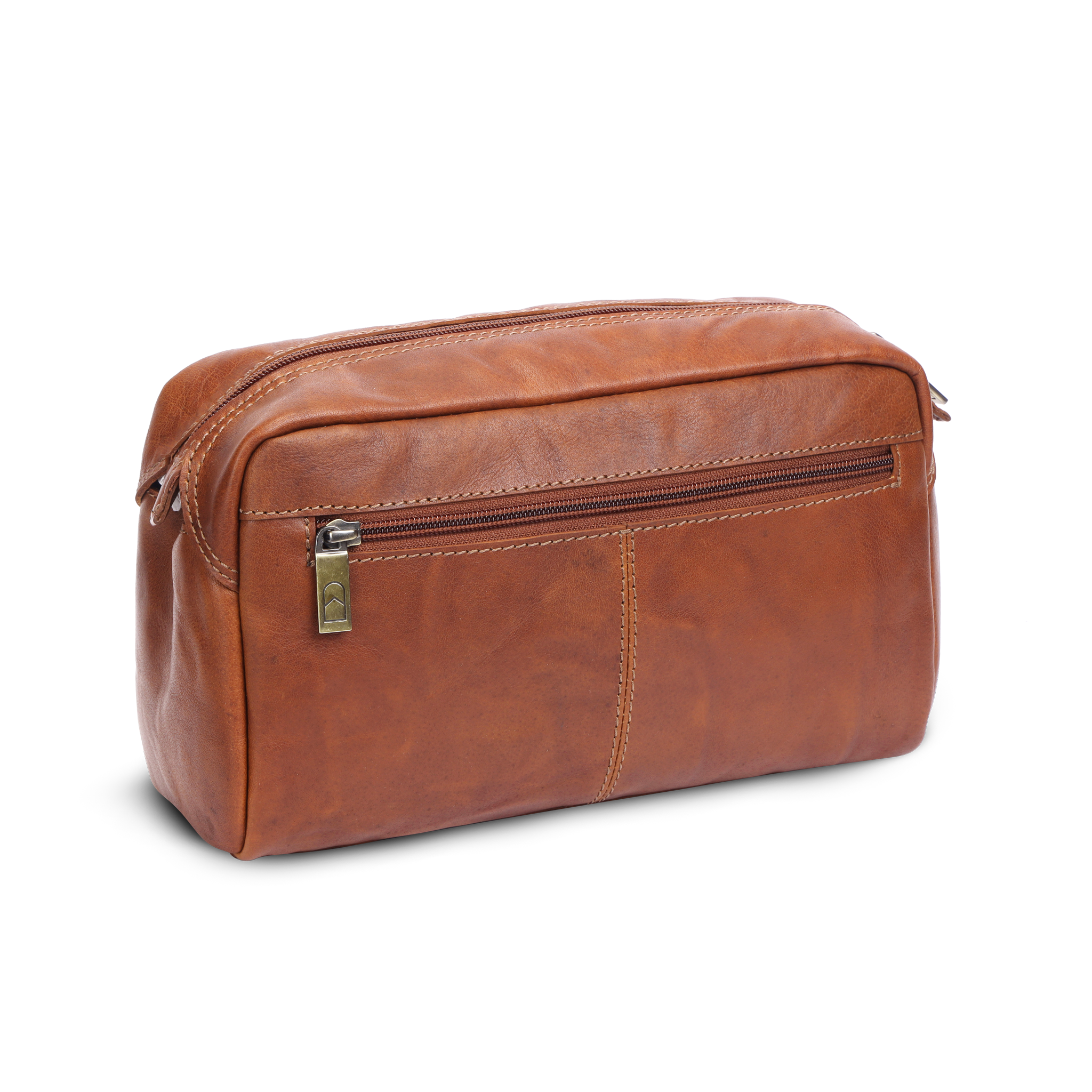 Toalettmappe | Skinn | Perfekt til Herre | Cognac | House of Sajaco