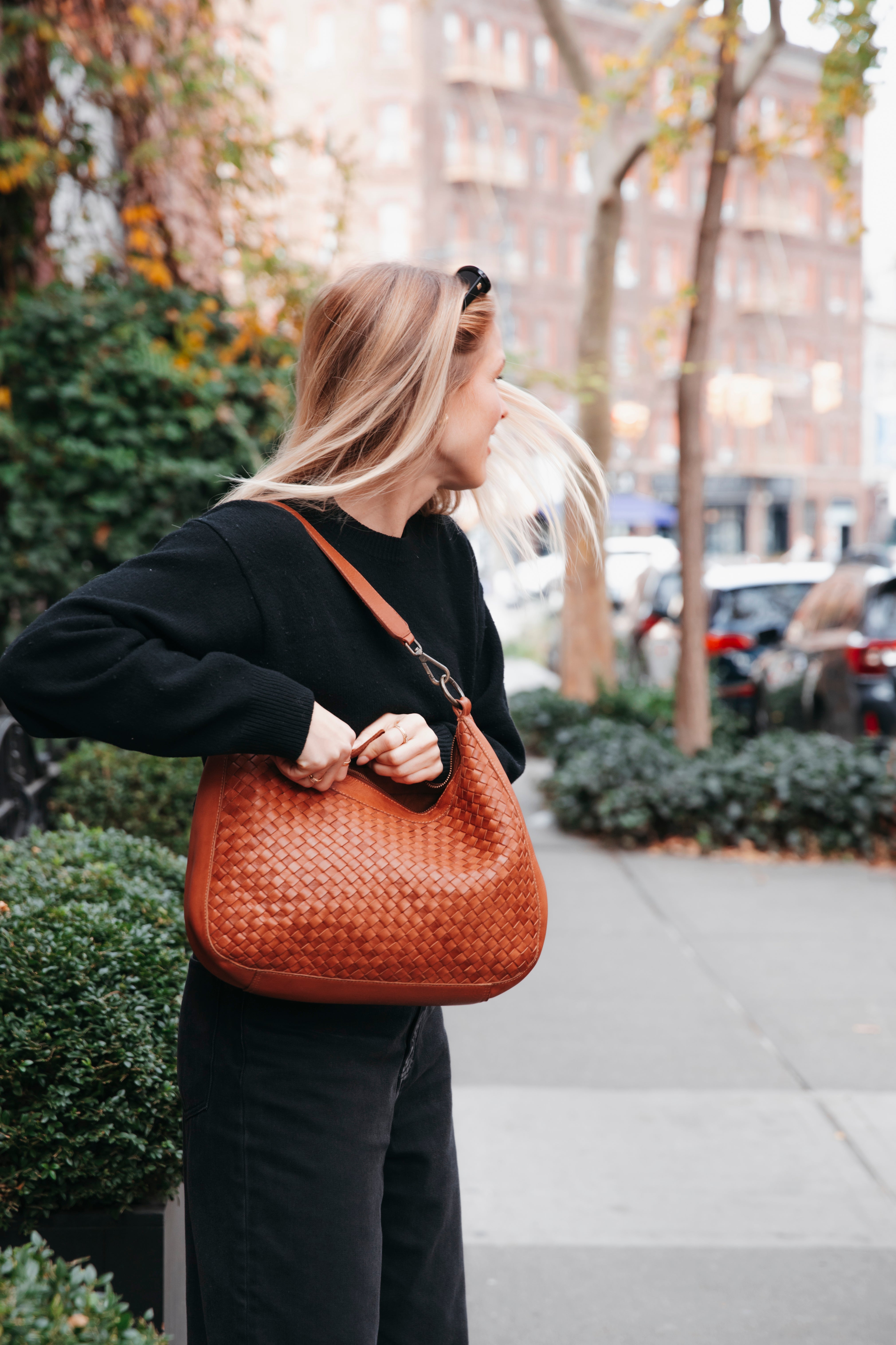 Skinnveske | Cognac | Flettetskinn | 3040044