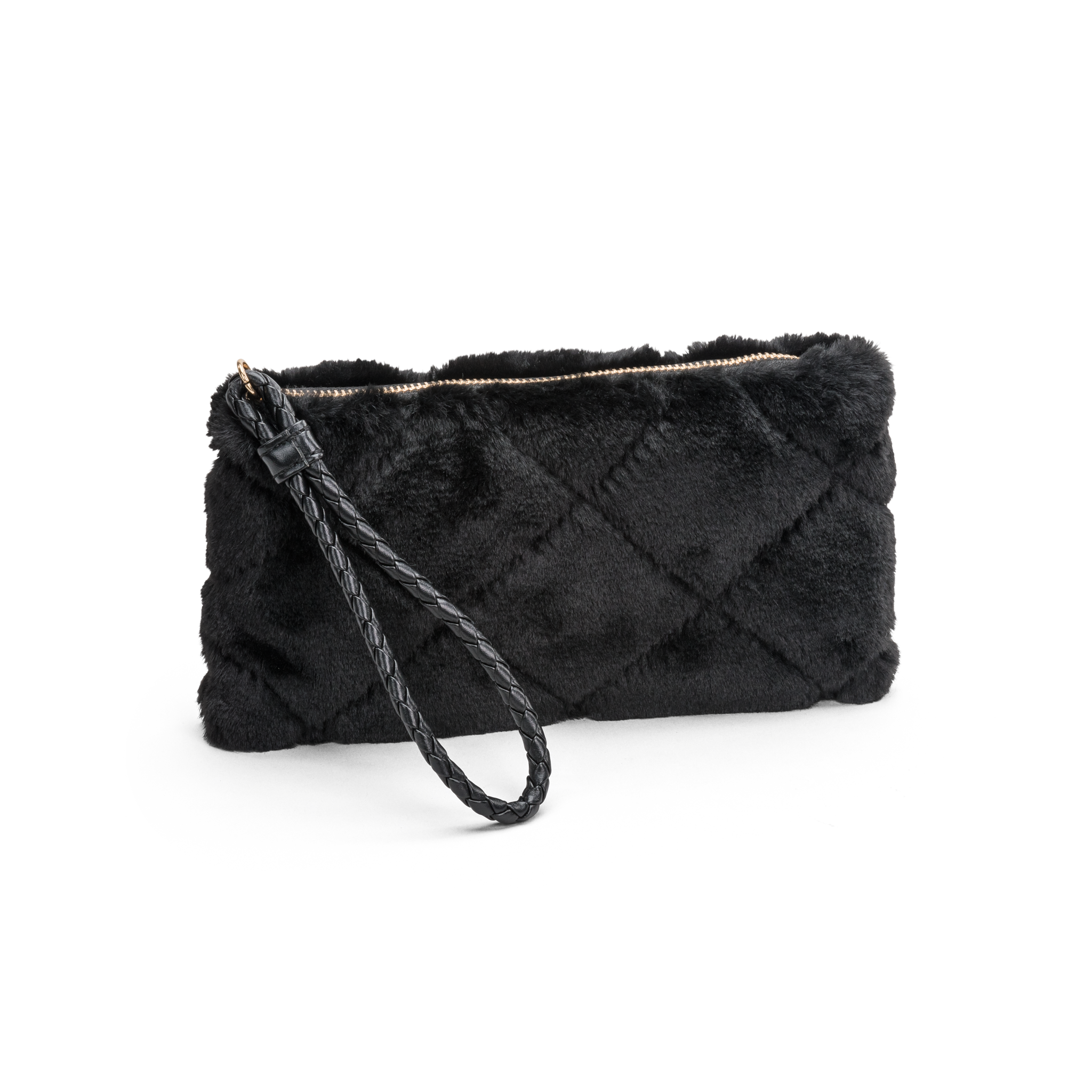 Clutch | Selskapsveske | Fuskepels | Sort | 8043255 Tjuvholmen