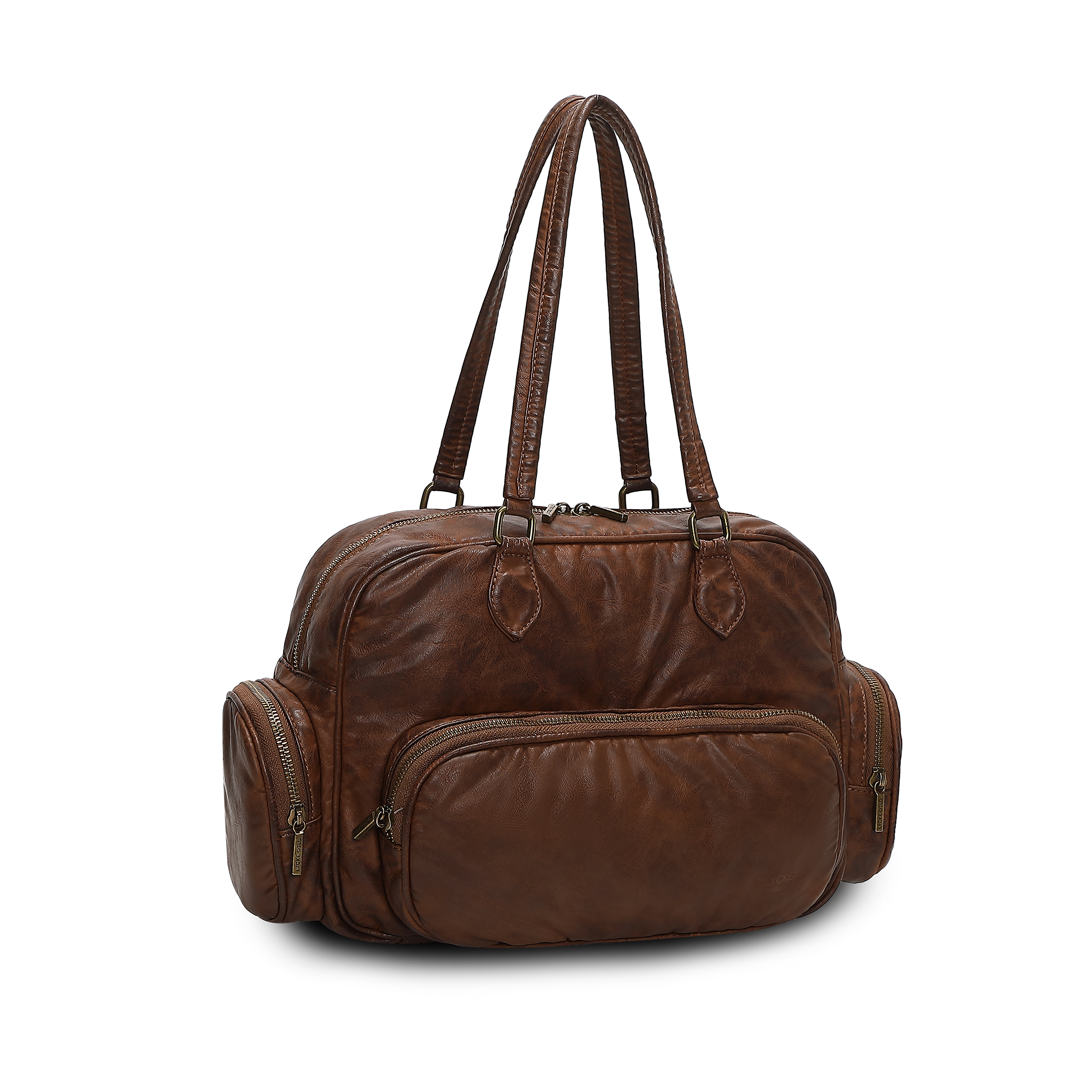 Skulderveske  | Mange lommer | Brun | 8053811 Harstad