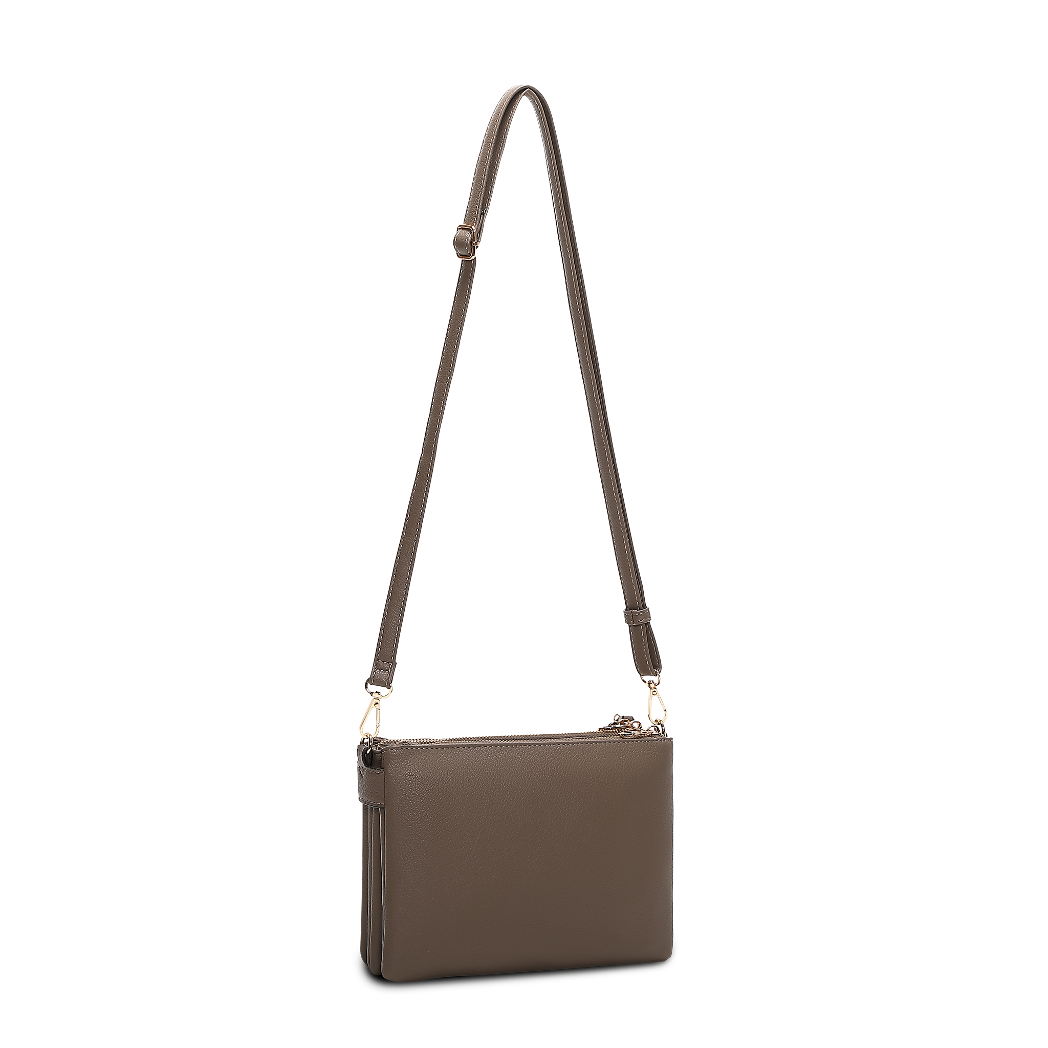Skulderveske | Taupe | Tre glidelås rom | 8053848 Egersund