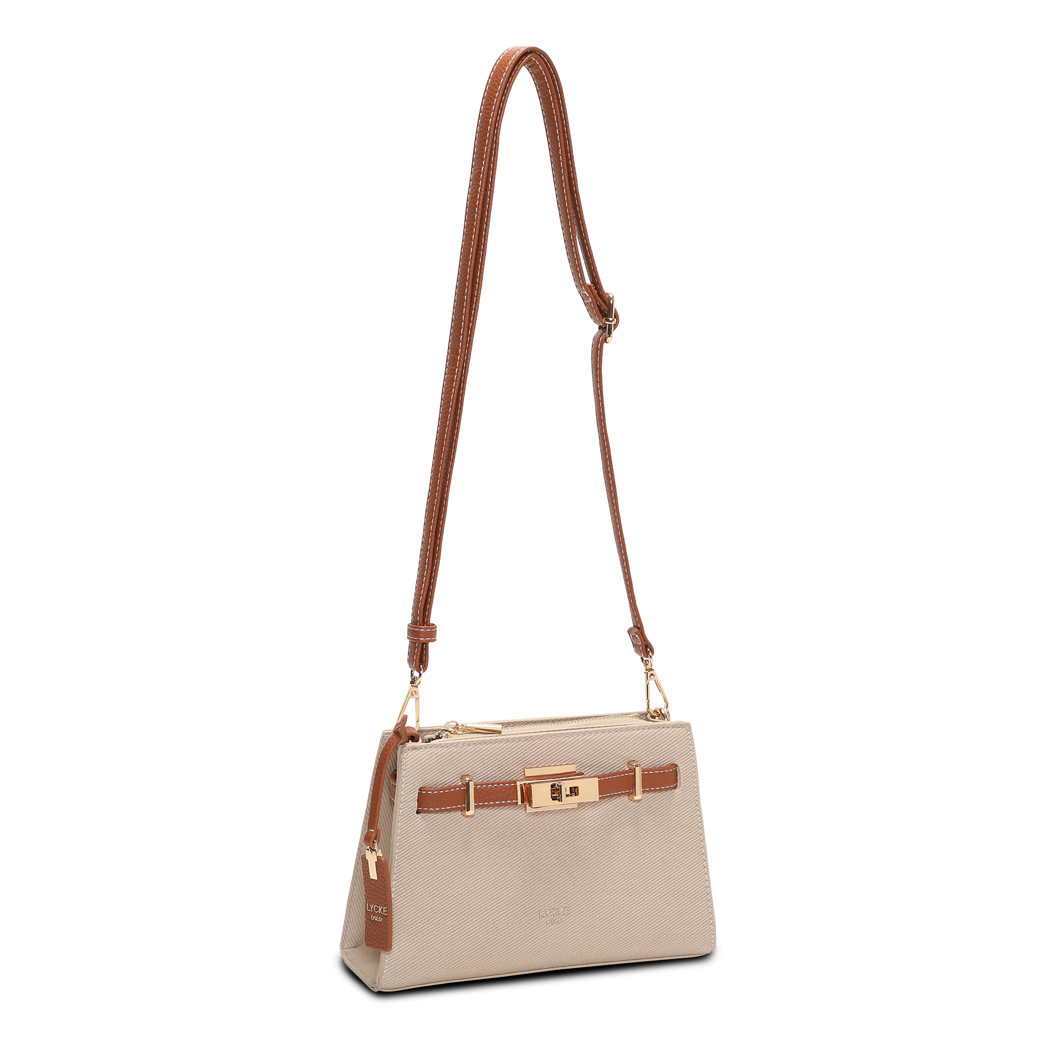 Skulderveske med lang reim | Beige | 8061110 Askim