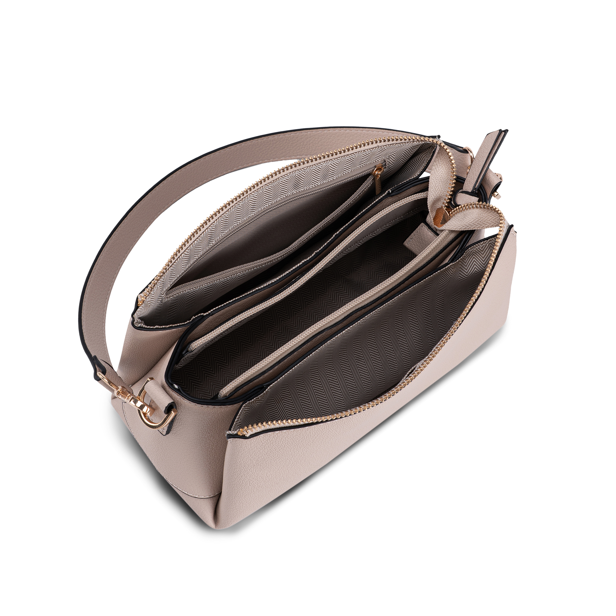 Skulderveske | mange rom | Beige | 8061140 Egersund