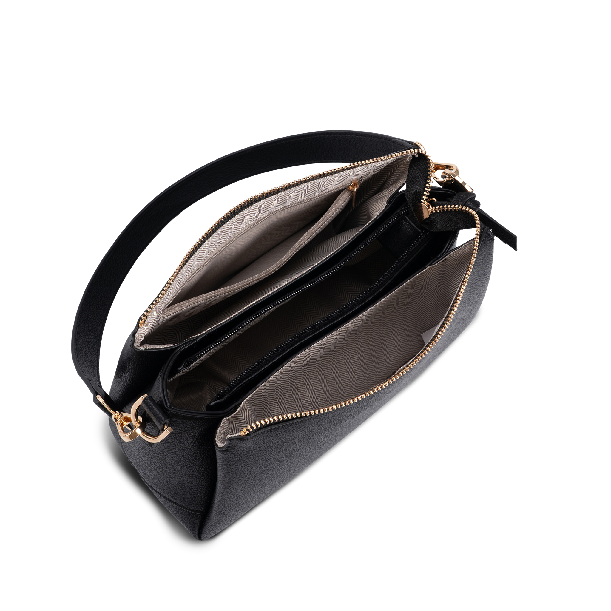 Skulderveske | mange rom | Sort | 8061140 Egersund