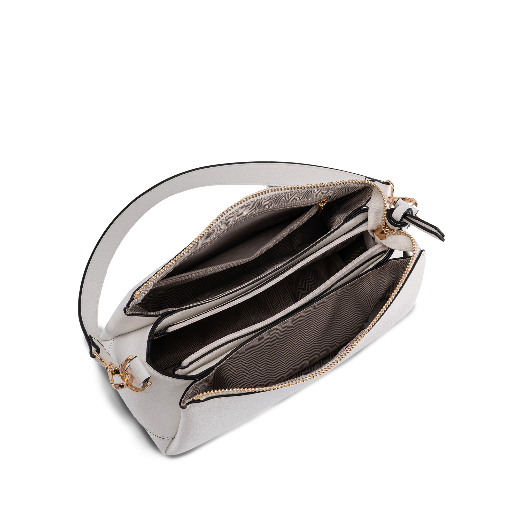 Skulderveske | mange rom | Hvit | 8061140 Egersund