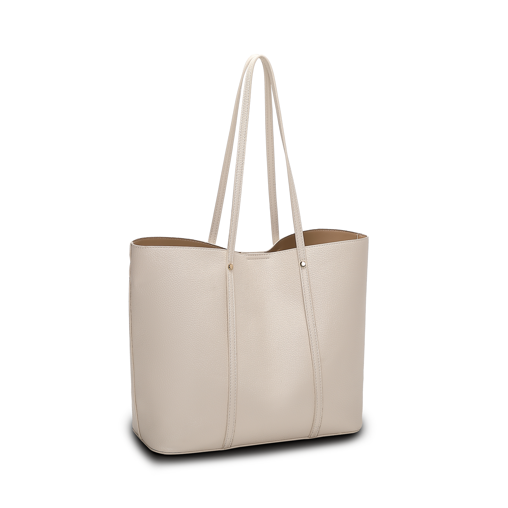 Vera Tote Bag – Beige, Romslig, 2-i-1